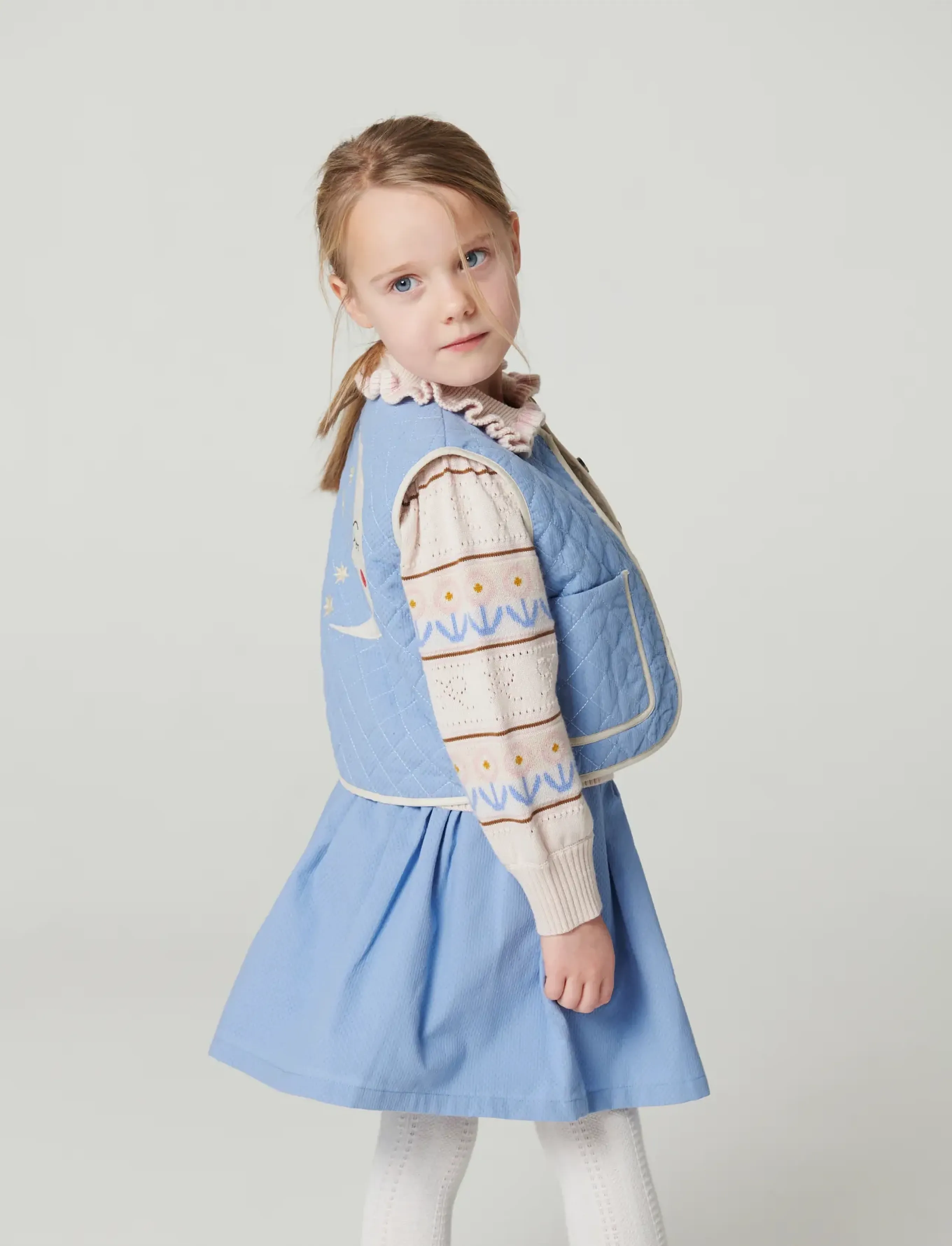 Copenhagen Colors - Quilted Vest w. Moon & Star Embroidery - einkaufen nach alter von - endless blue - 5