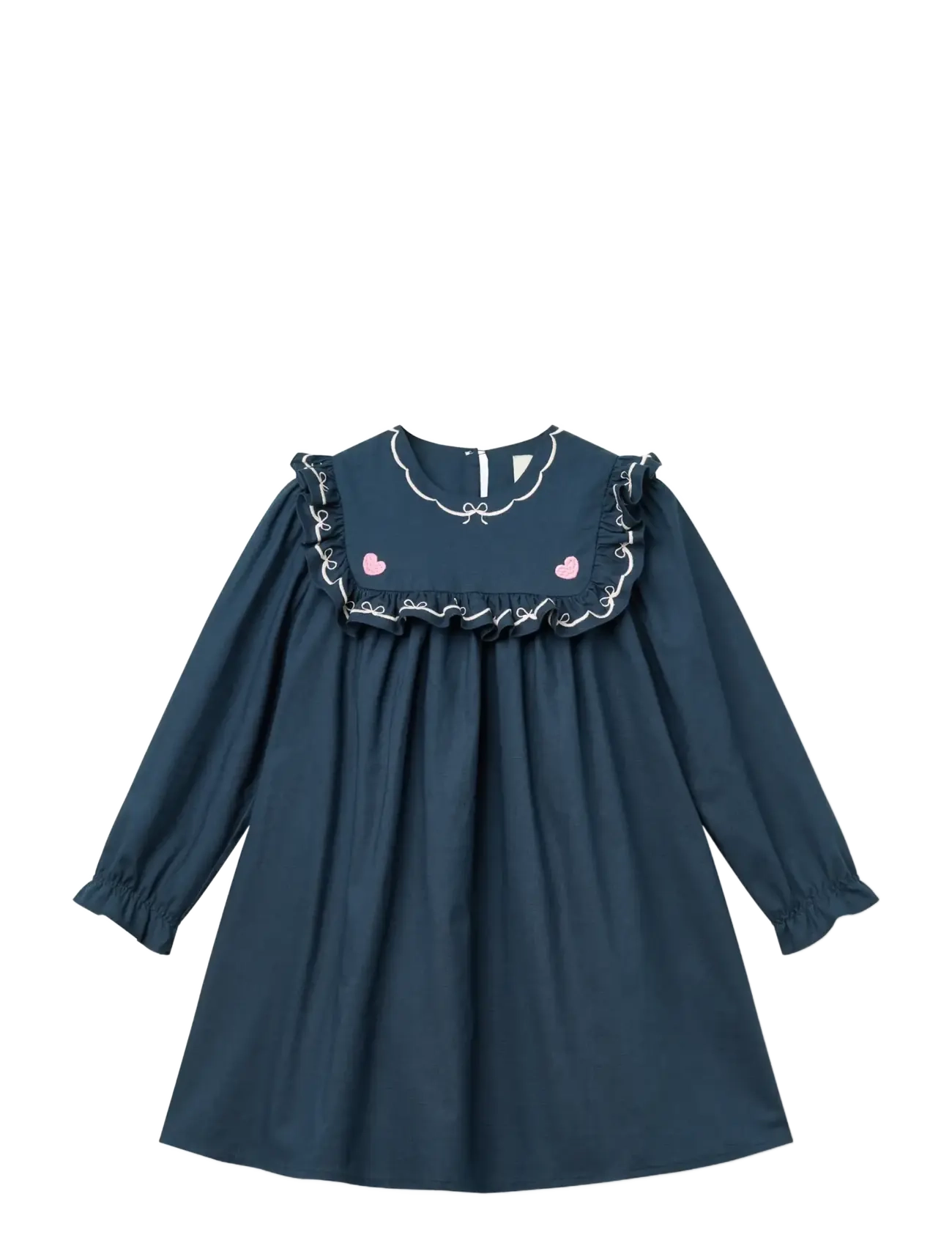 Copenhagen Colors Dress w. Frill & Embroidery - Shop efter størrelse - NAVY COMB. / navy