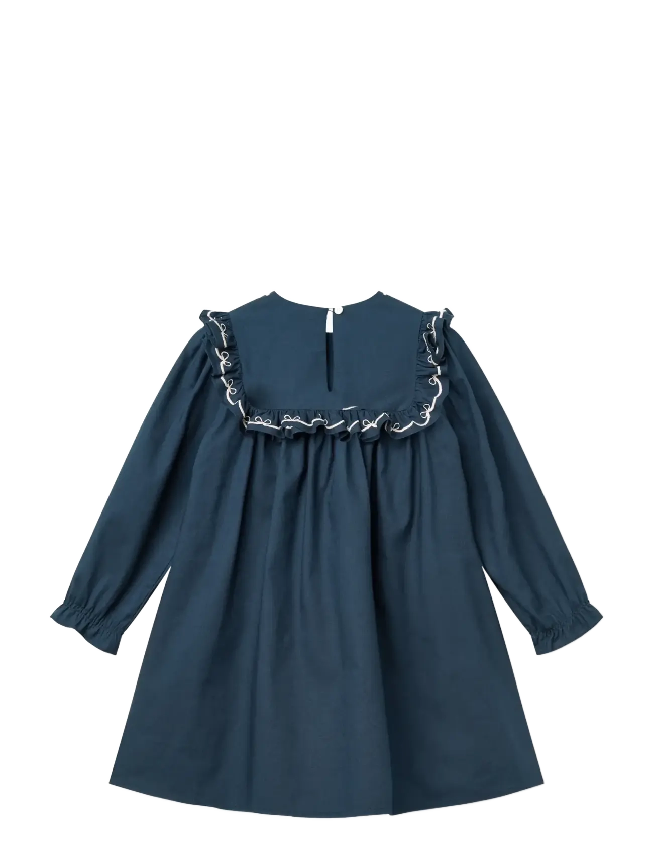 Copenhagen Colors - Dress w. Frill & Embroidery - navy comb. - 2