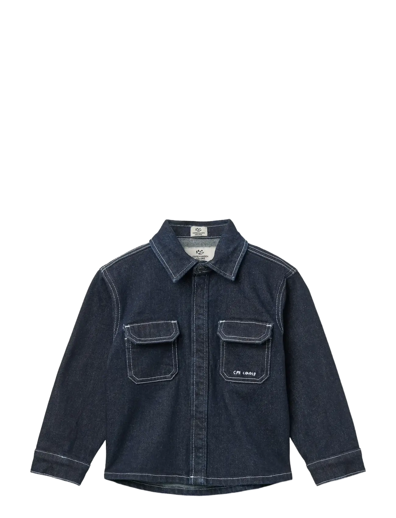 Copenhagen Colors Organic Regular Denim Shirt - Shop efter størrelse - RAW DENIM / navy
