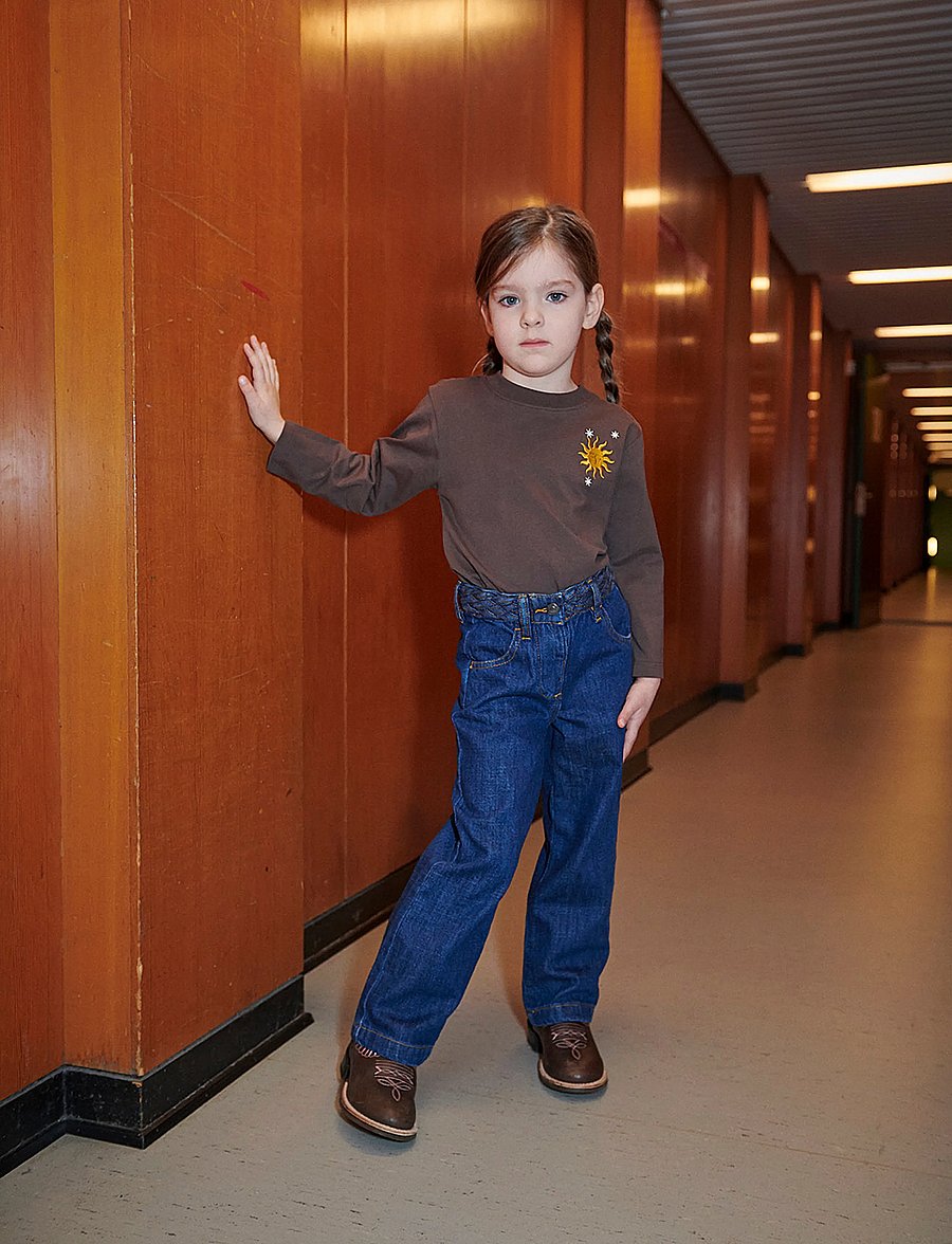 Copenhagen Colors - Denim Jeans w. Braid Waist - Wide Fit - loose jeans - indigo blue wash - 0