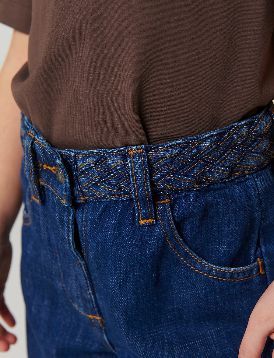 Copenhagen Colors - Denim Jeans w. Braid Waist - Wide Fit - loose jeans - indigo blue wash - 5
