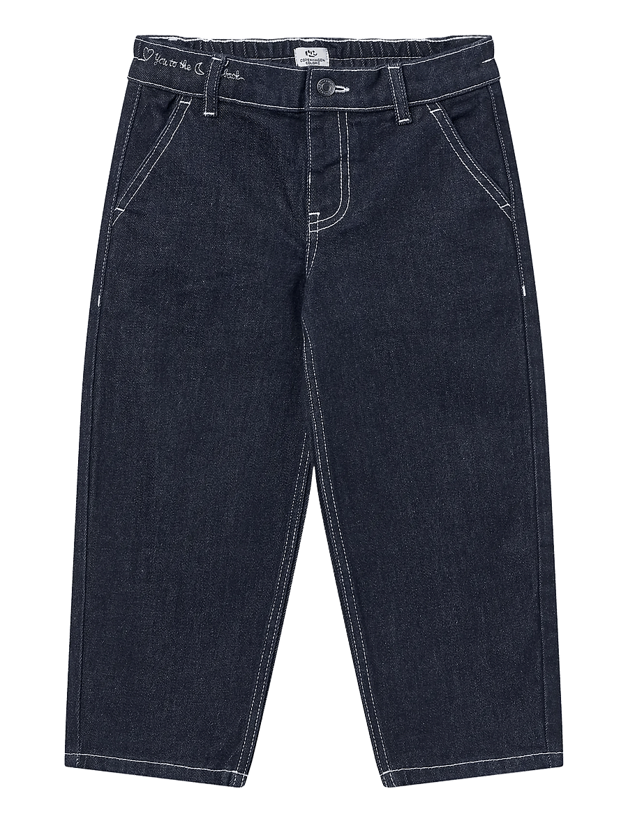 Copenhagen Colors - Organic Balloon Denim Pants w. Hearts Back Pockets - raw denim - 1