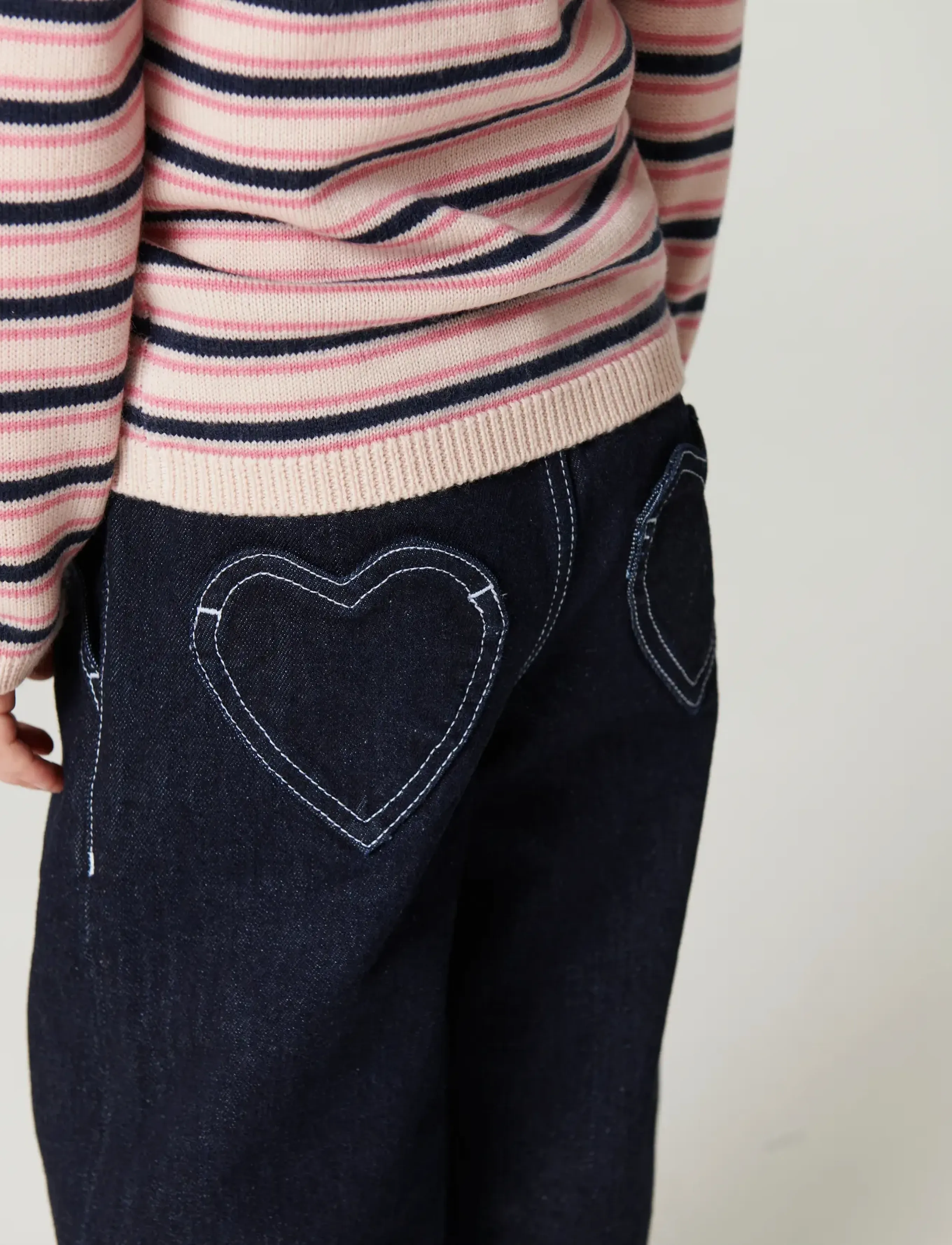 Copenhagen Colors - Organic Balloon Denim Pants w. Hearts Back Pockets - raw denim - 0