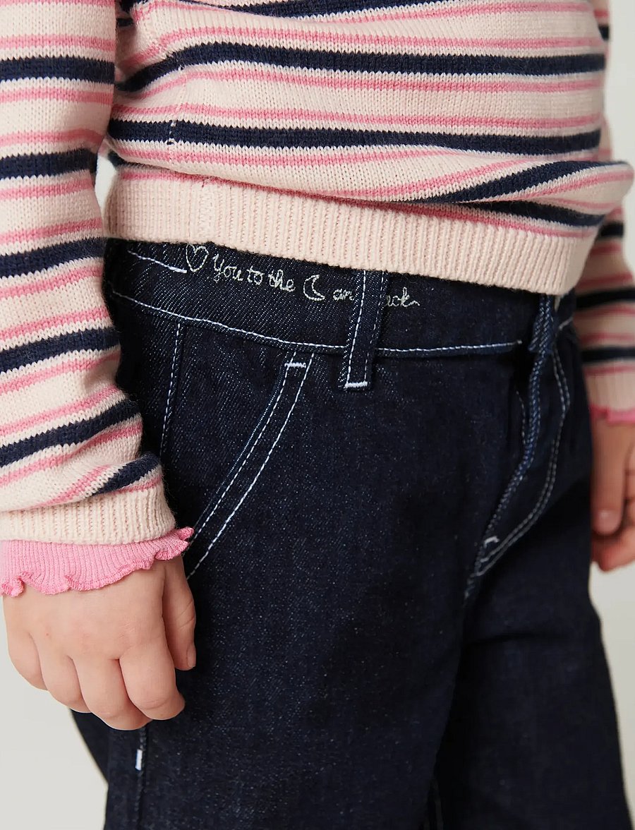 Copenhagen Colors - Organic Balloon Denim Pants w. Hearts Back Pockets - raw denim - 3