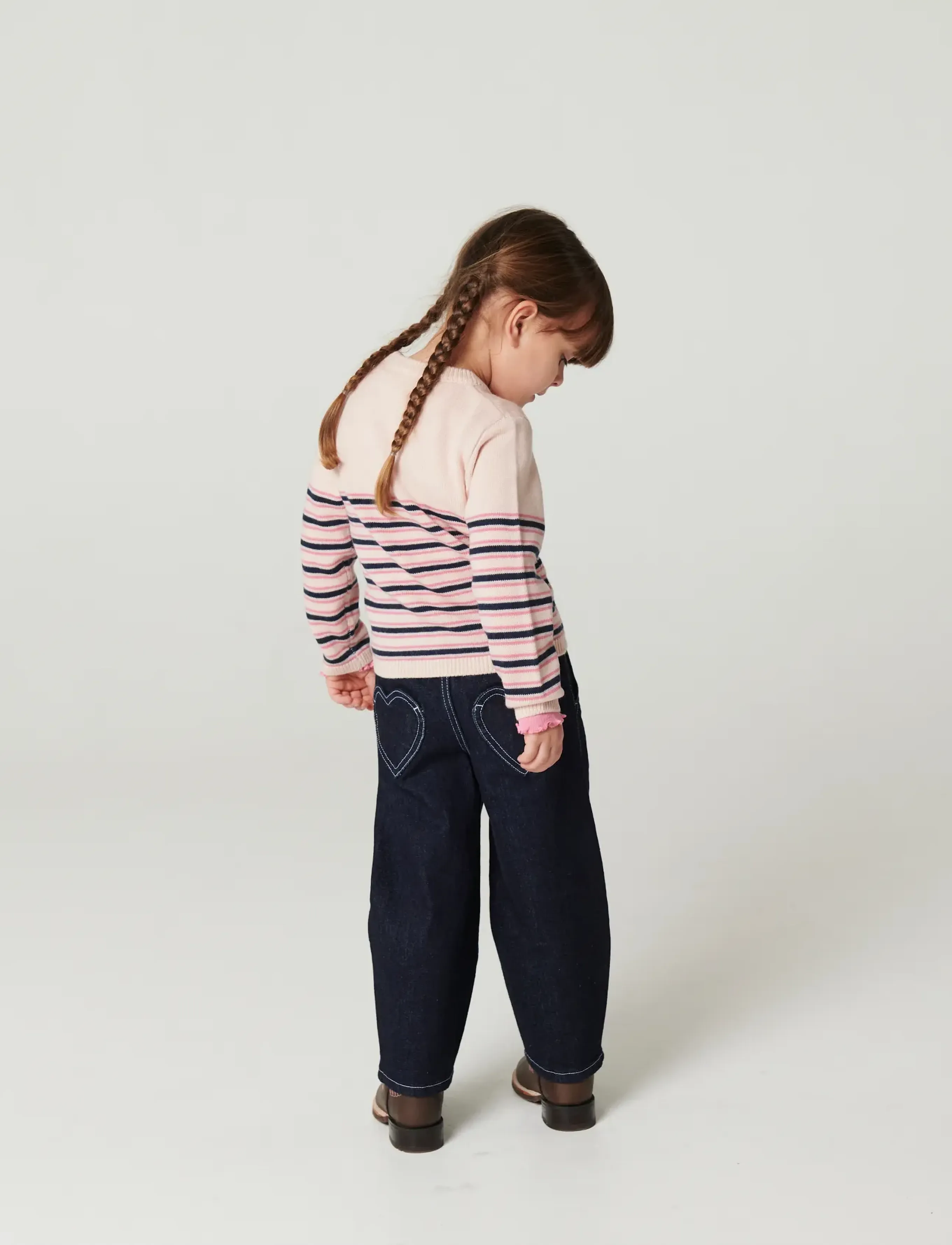 Copenhagen Colors - Organic Balloon Denim Pants w. Hearts Back Pockets - raw denim - 4