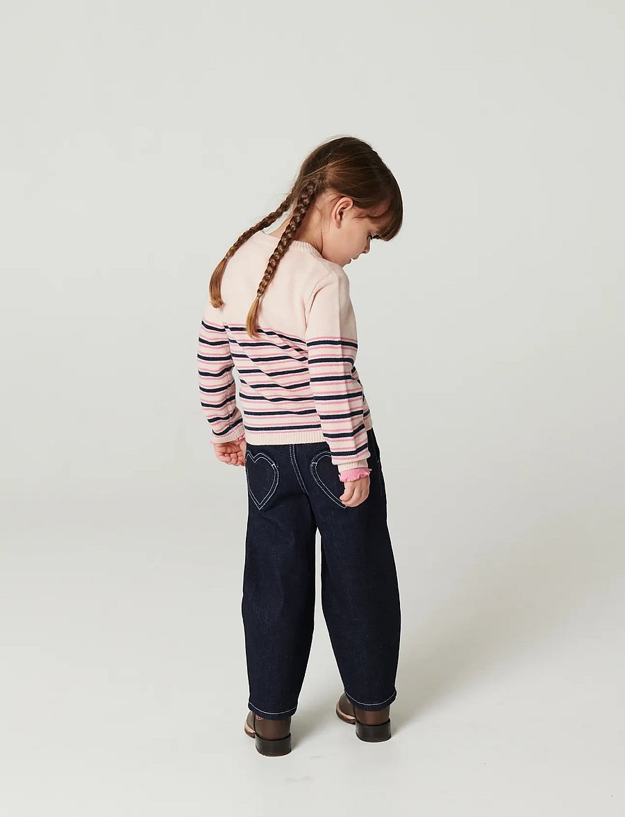 Copenhagen Colors - Organic Balloon Denim Pants w. Hearts Back Pockets - raw denim - 4
