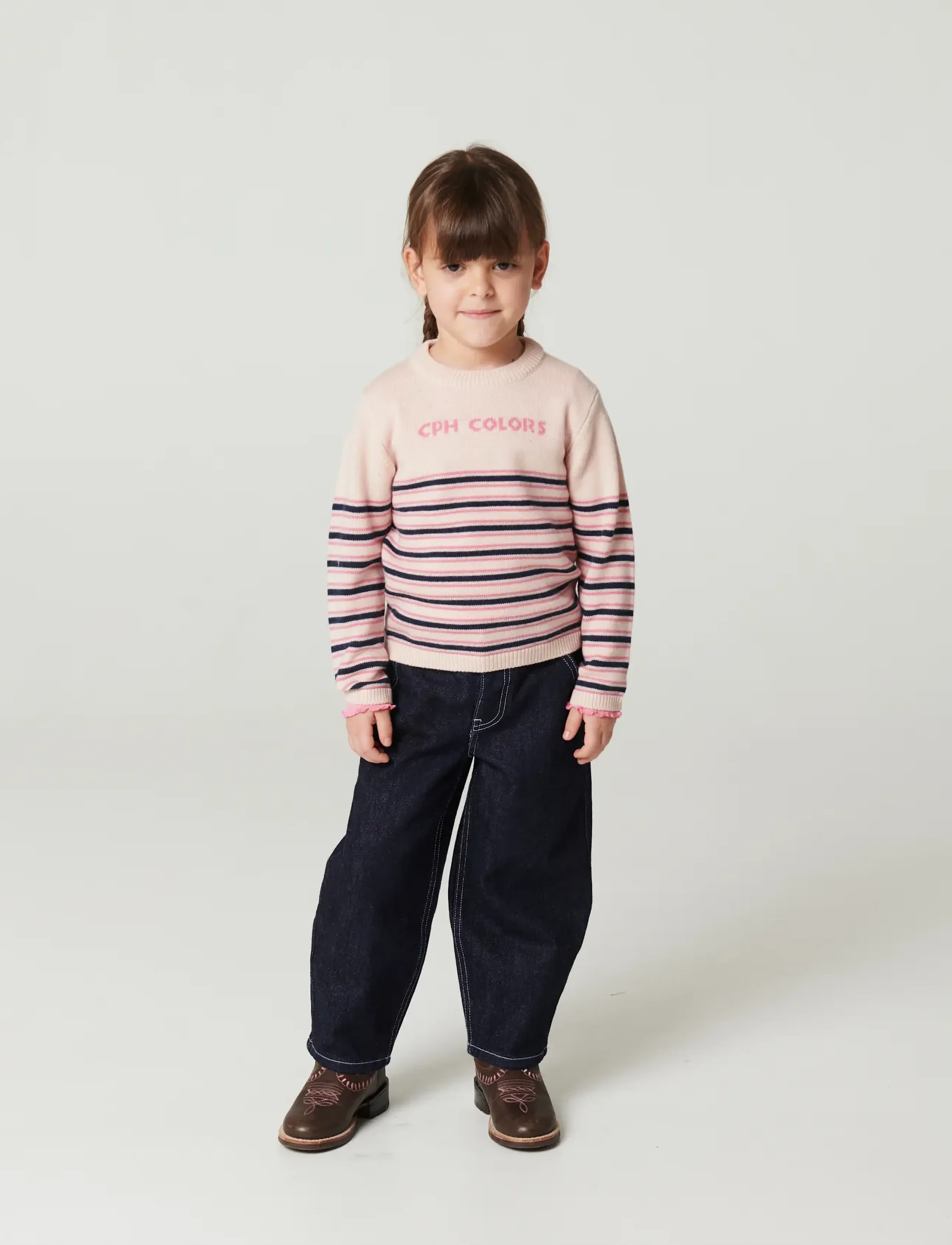 Copenhagen Colors - Organic Balloon Denim Pants w. Hearts Back Pockets - raw denim - 5