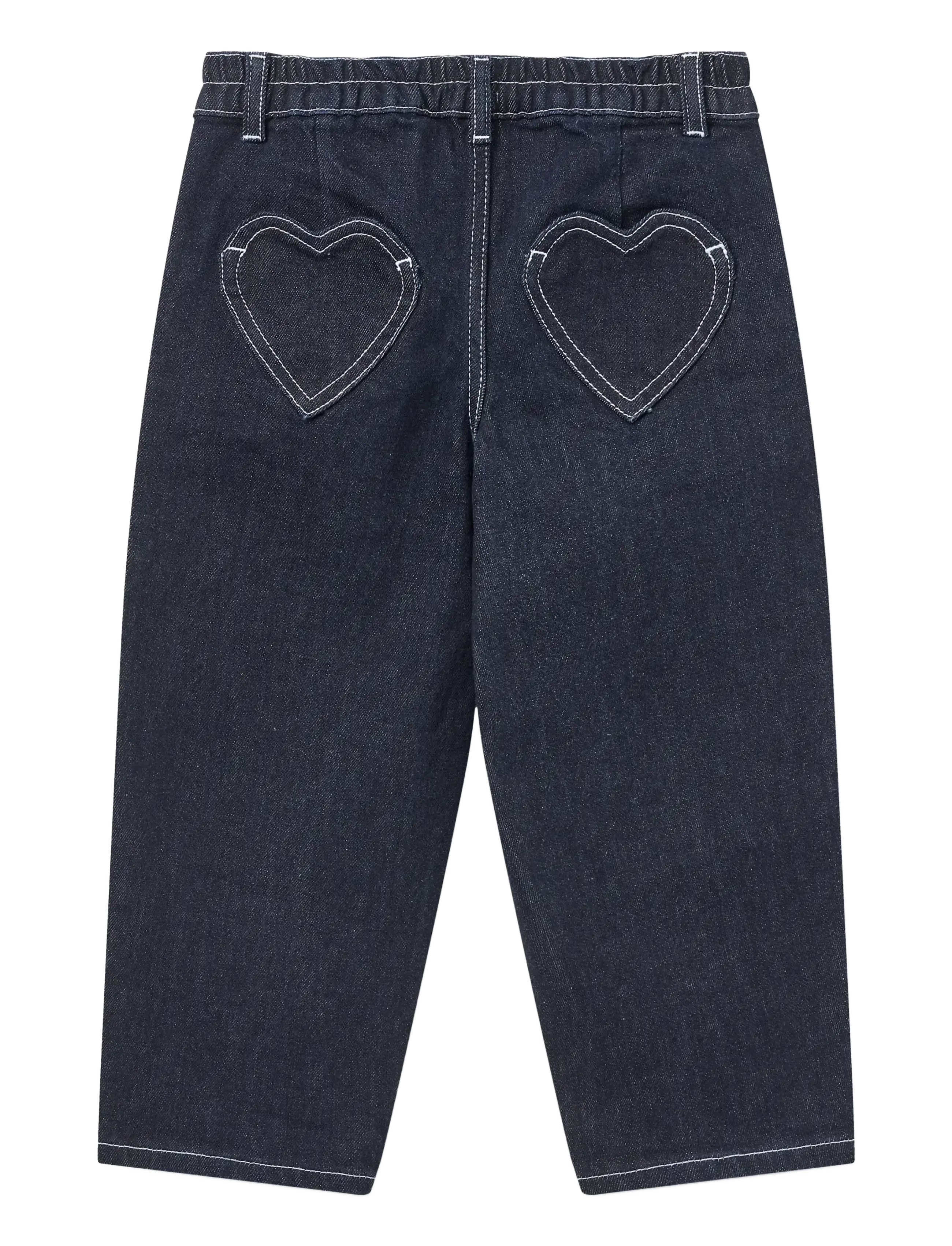 Copenhagen Colors - Organic Balloon Denim Pants w. Hearts Back Pockets - raw denim - 2