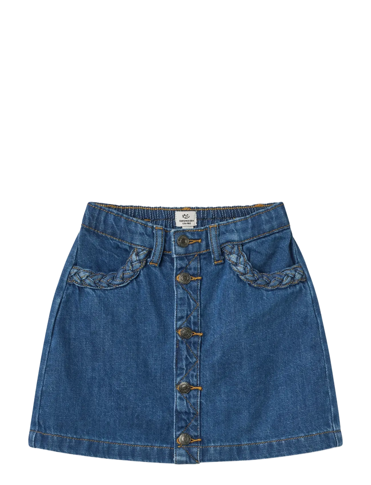 Copenhagen Colors Denim Skirt w. Braid Details - Kleider & Röcke - INDIGO BLUE WASH / blue