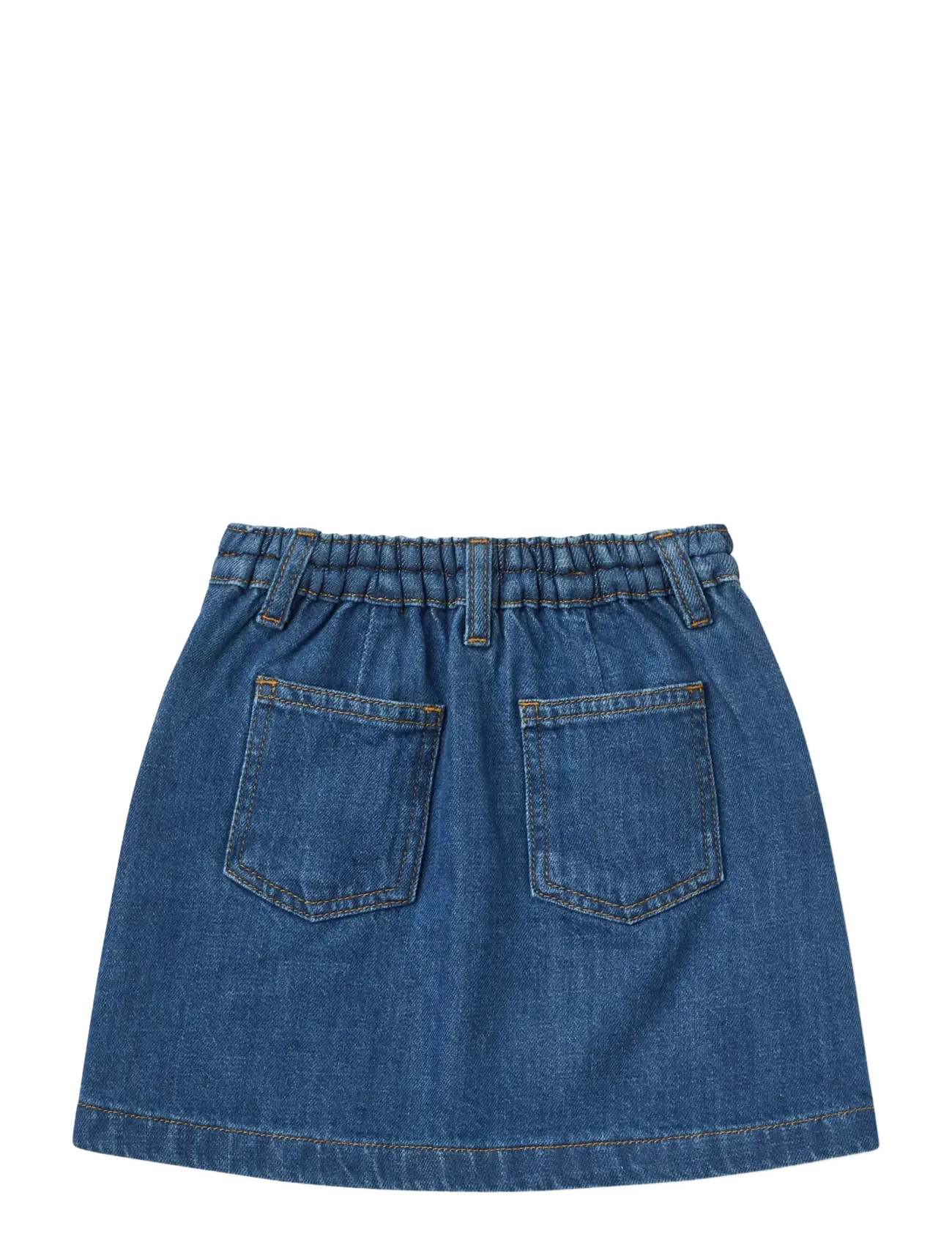 Copenhagen Colors - Denim Skirt w. Braid Details - indigo blue wash - 2