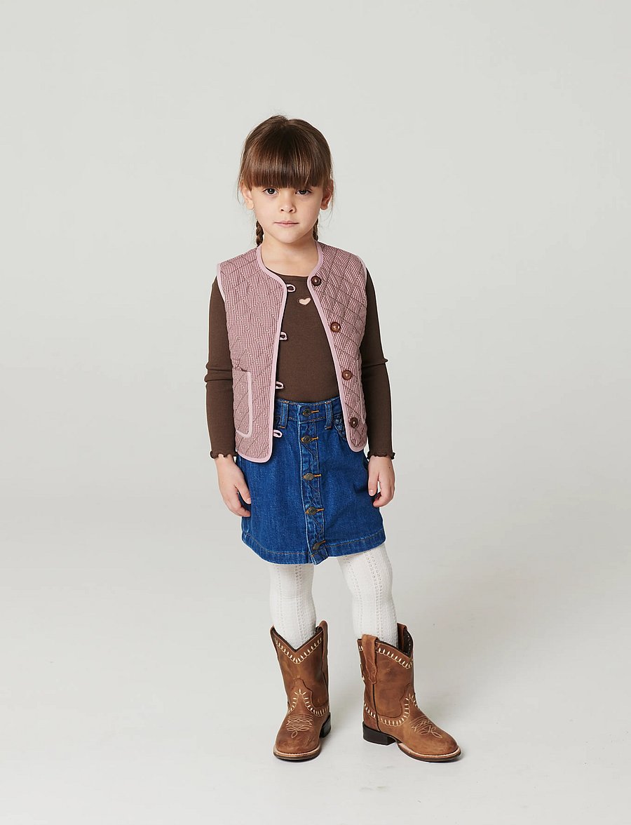 Copenhagen Colors - Denim Skirt w. Braid Details - indigo blue wash - 0