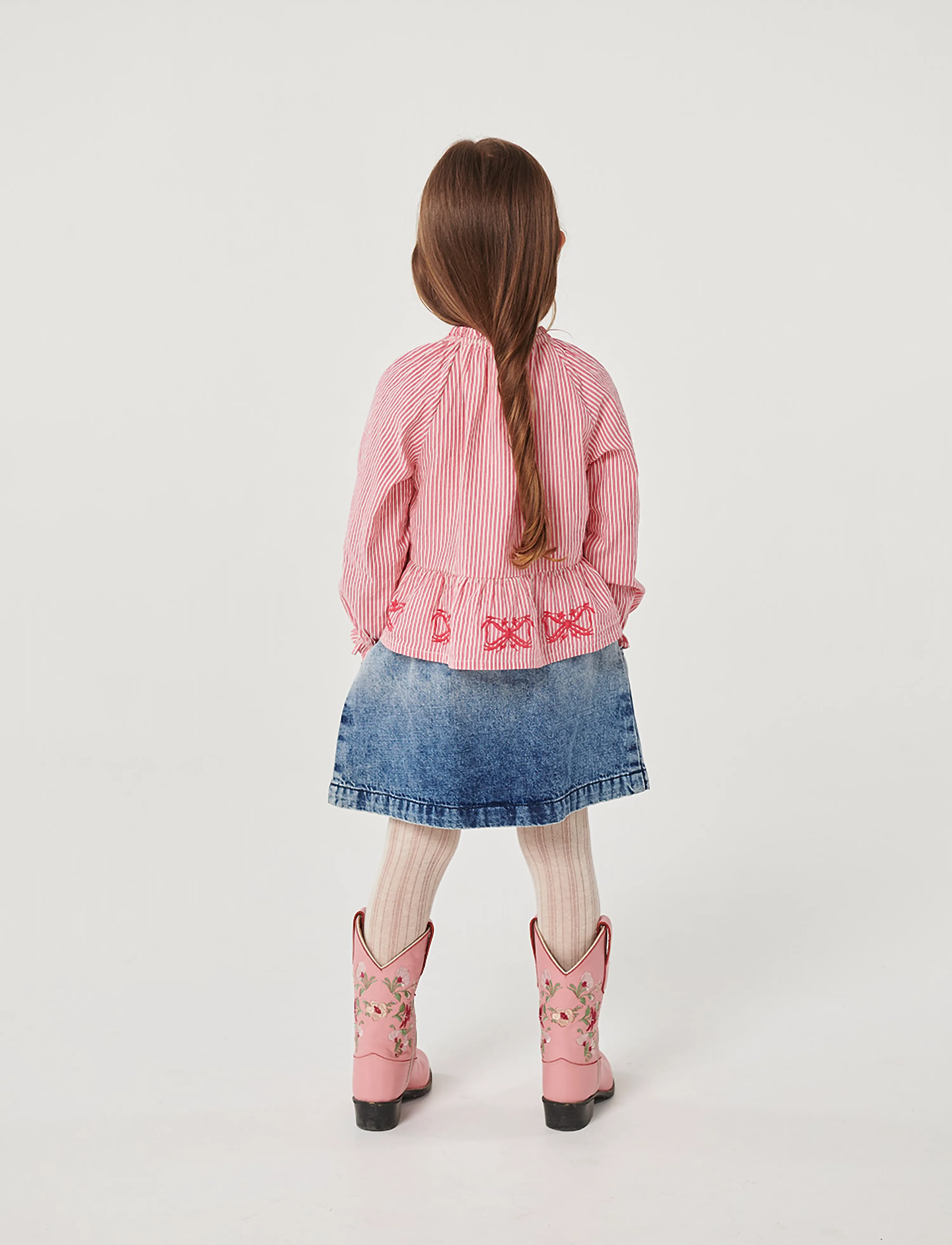 Copenhagen Colors - Denim Skirt w. Block Spray - denimnederdele - block spray - 4