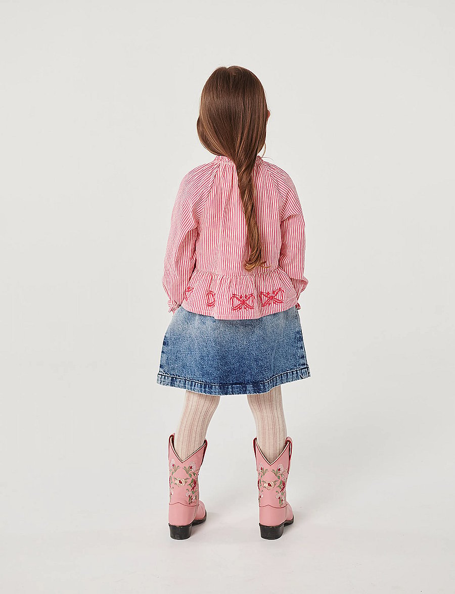 Copenhagen Colors - Denim Skirt w. Block Spray - denimnederdele - block spray - 4