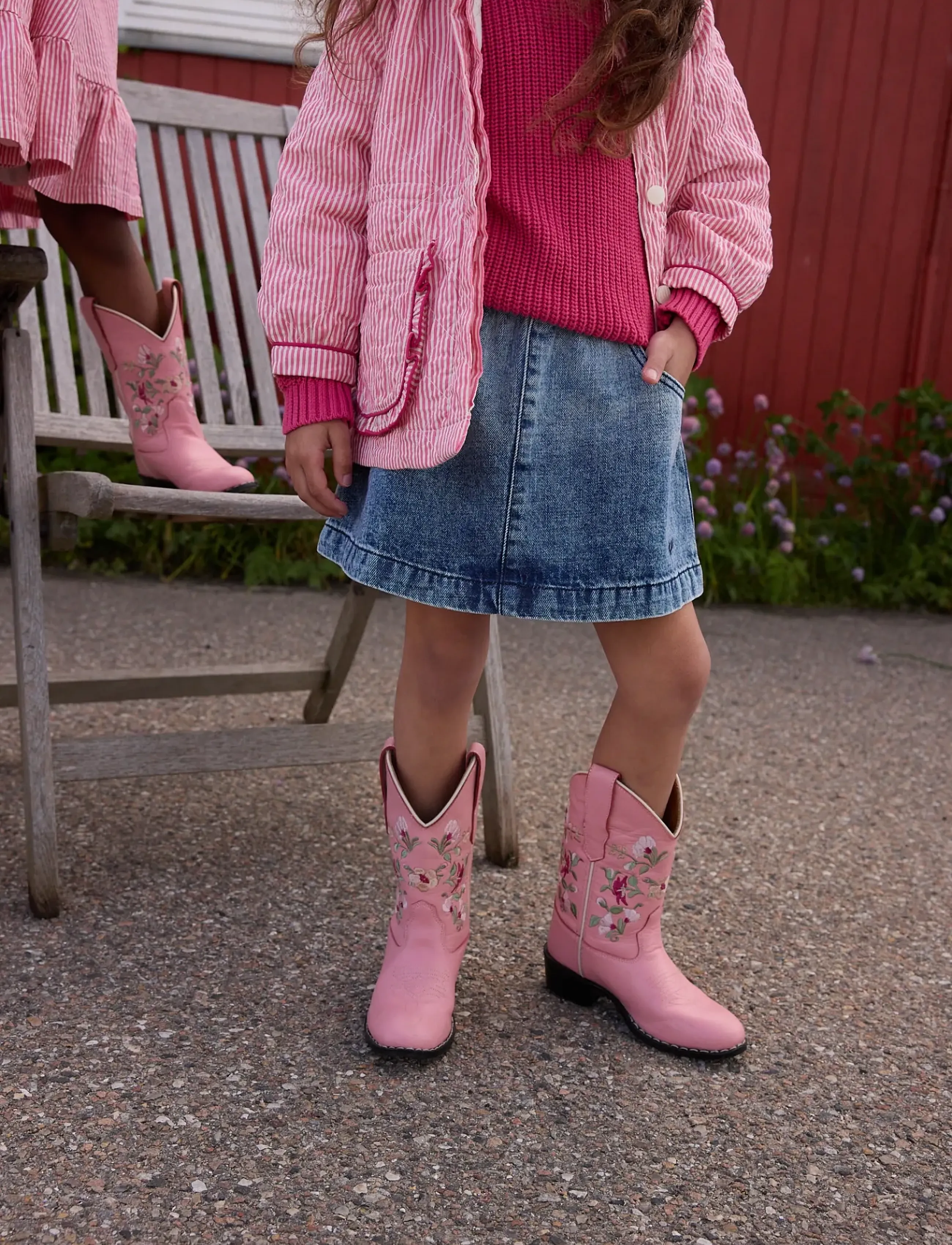 Copenhagen Colors - Denim Skirt w. Block Spray - denimnederdele - block spray - 5