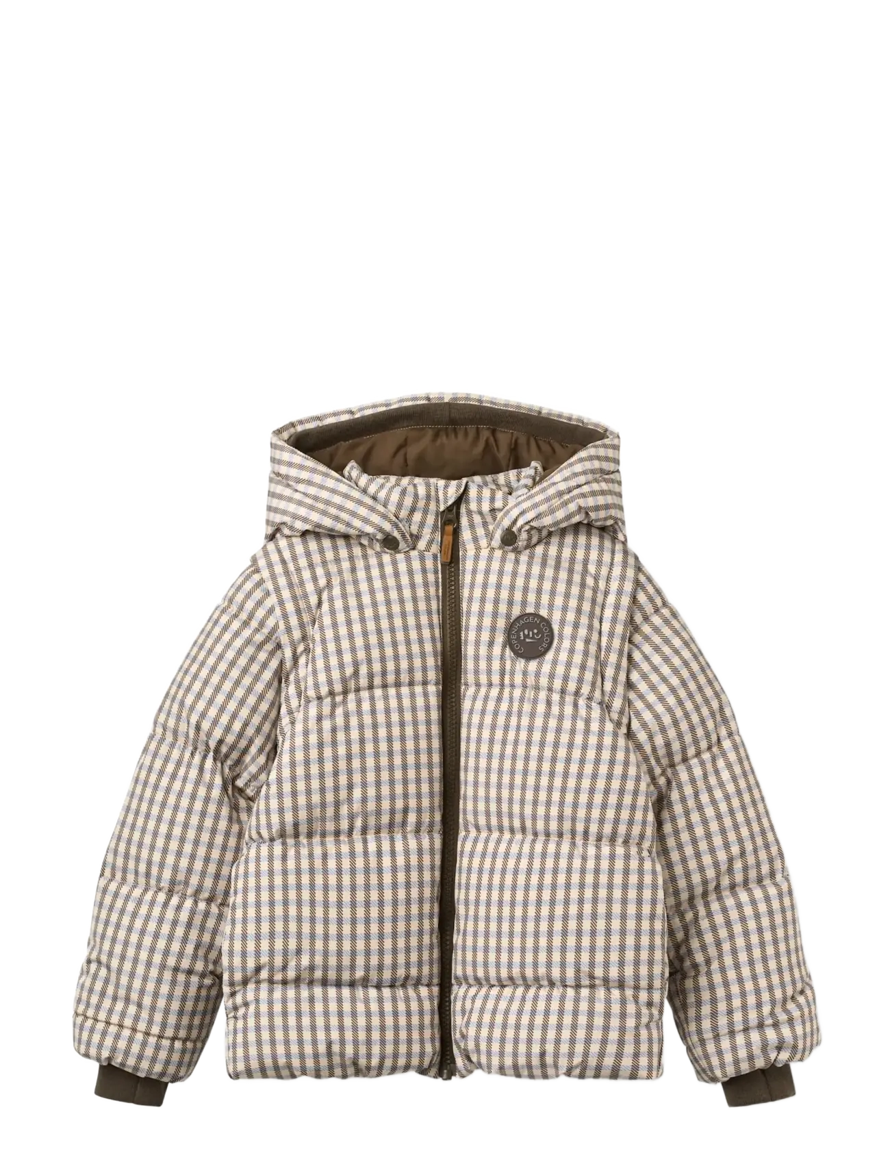 Copenhagen Colors 2 in 1 Puffer Jacket w. Removable Sleeves - Dunjakker - CHECK AOP / cream