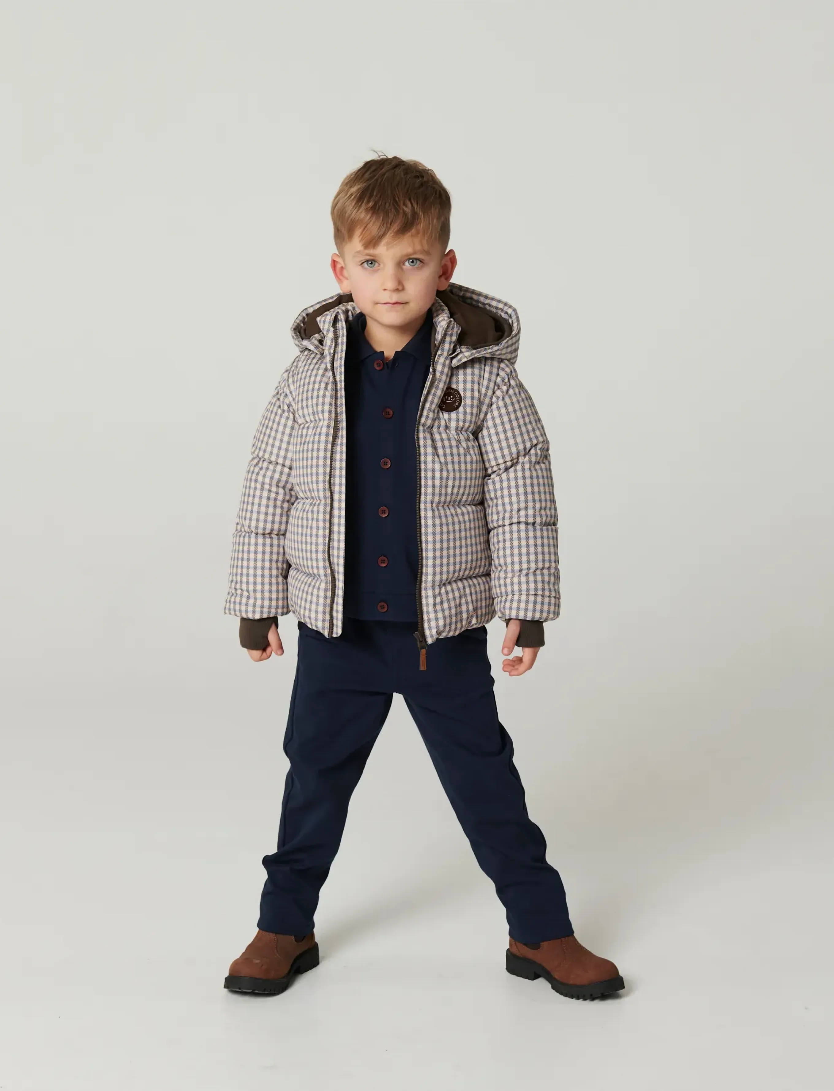 Copenhagen Colors - 2 in 1 Puffer Jacket w. Removable Sleeves - check aop - 5