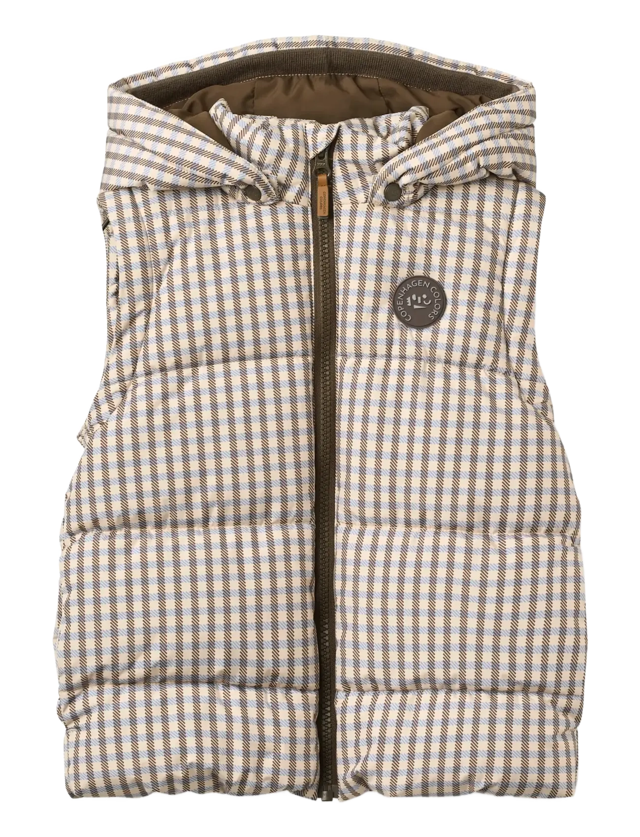 Copenhagen Colors - 2 in 1 Puffer Jacket w. Removable Sleeves - check aop - 3