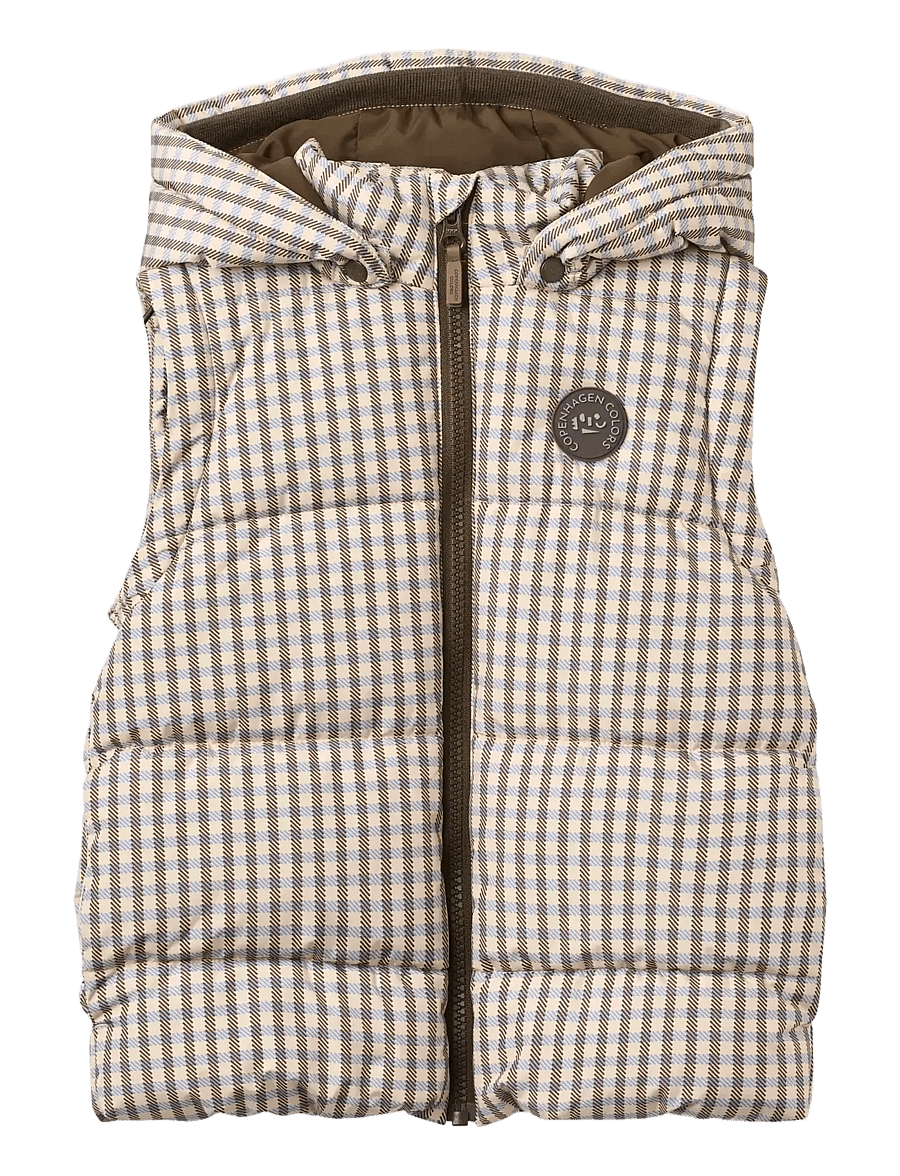 Copenhagen Colors - 2 in 1 Puffer Jacket w. Removable Sleeves - tepitud joped - check aop - 3