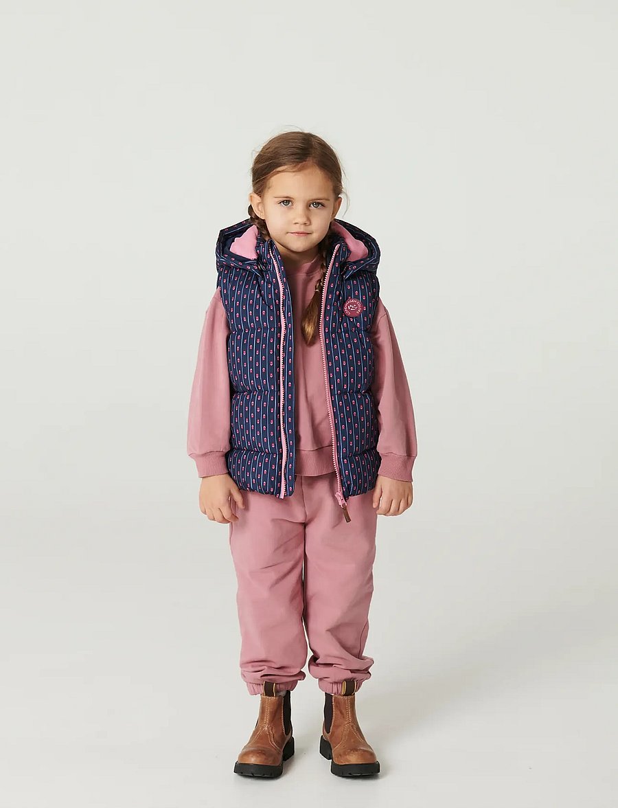 Copenhagen Colors - 2 in 1 Puffer Jacket w. Removable Sleeves - navy flower aop - 0