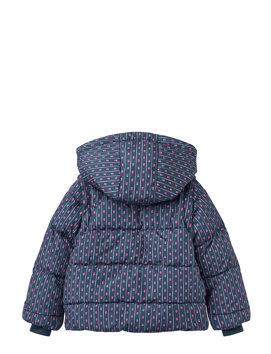 Copenhagen Colors - 2 in 1 Puffer Jacket w. Removable Sleeves - navy flower aop - 2