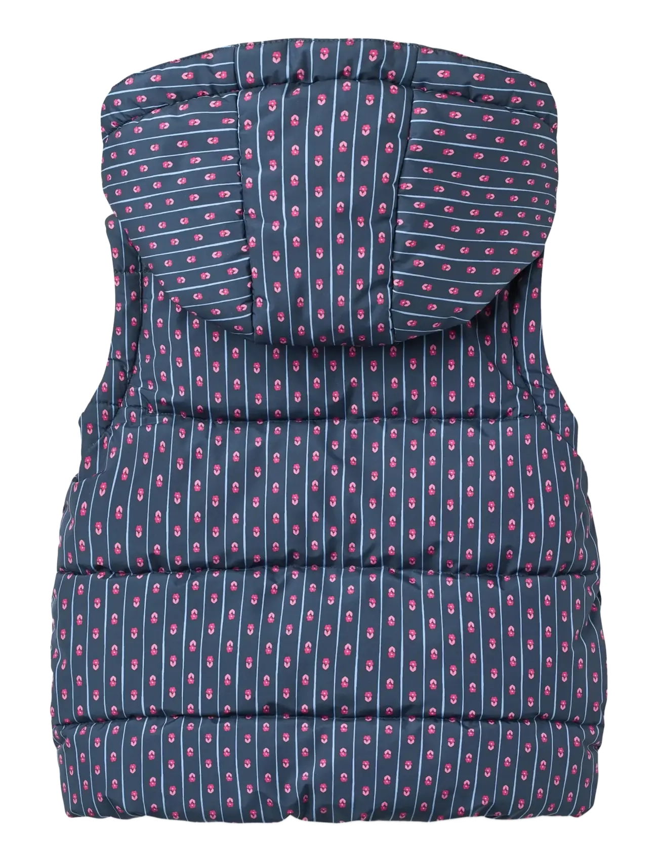 Copenhagen Colors - 2 in 1 Puffer Jacket w. Removable Sleeves - navy flower aop - 4