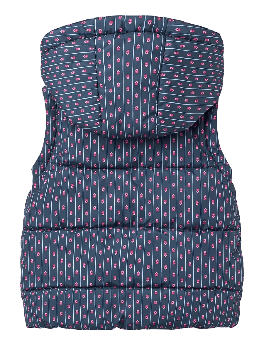 Copenhagen Colors - 2 in 1 Puffer Jacket w. Removable Sleeves - navy flower aop - 4