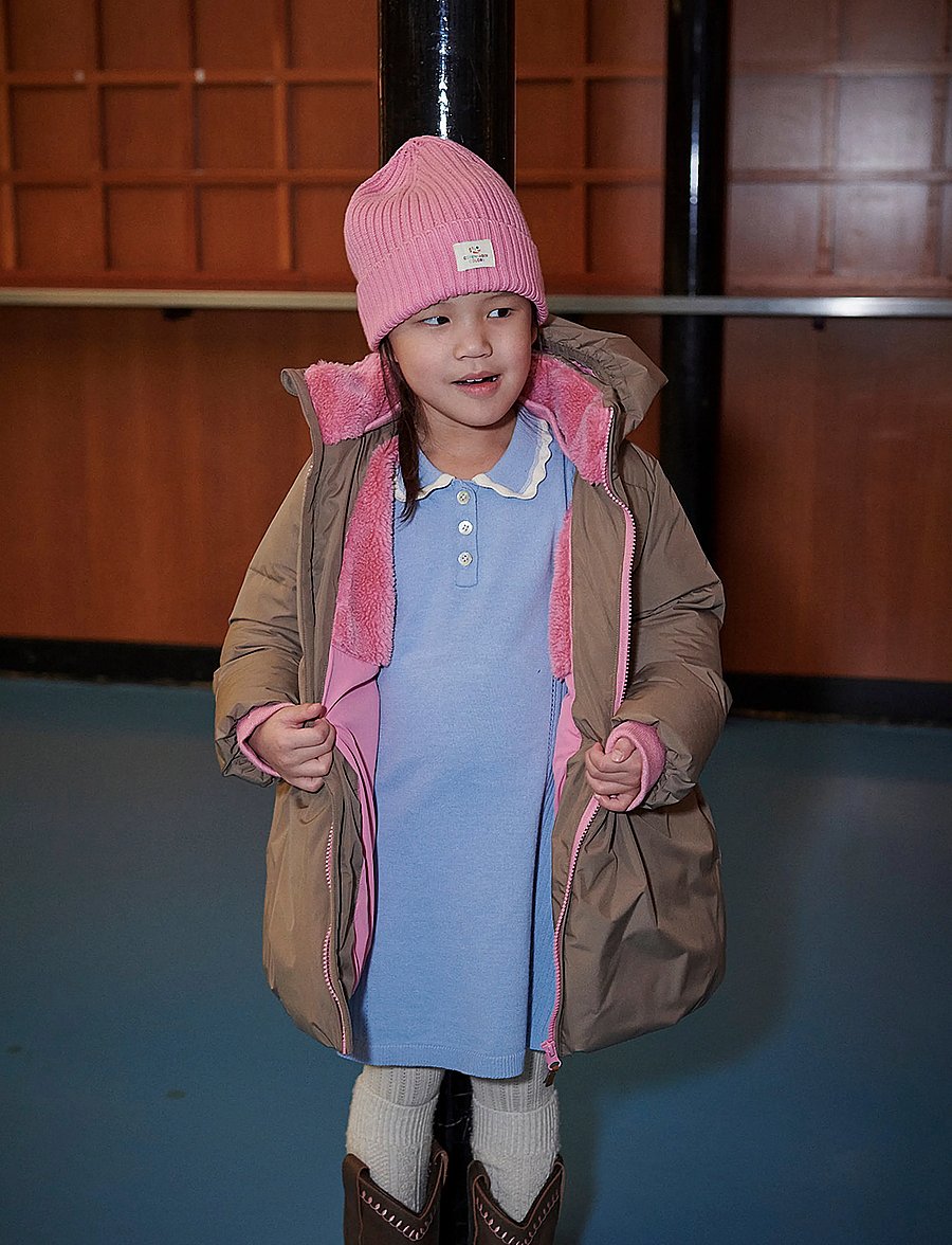 Copenhagen Colors - Puffer Long Frill Jacket w. Teddy Lining - walnut - 0