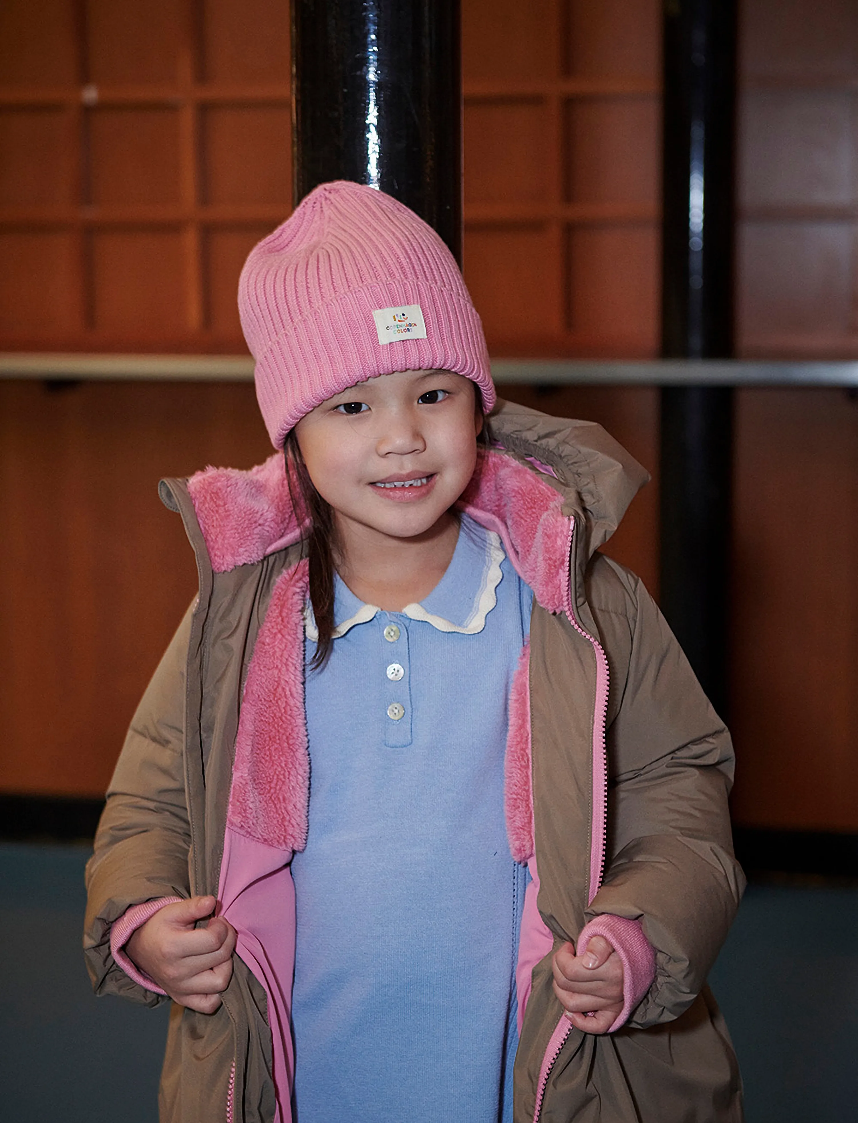 Copenhagen Colors - Puffer Long Frill Jacket w. Teddy Lining - walnut - 3