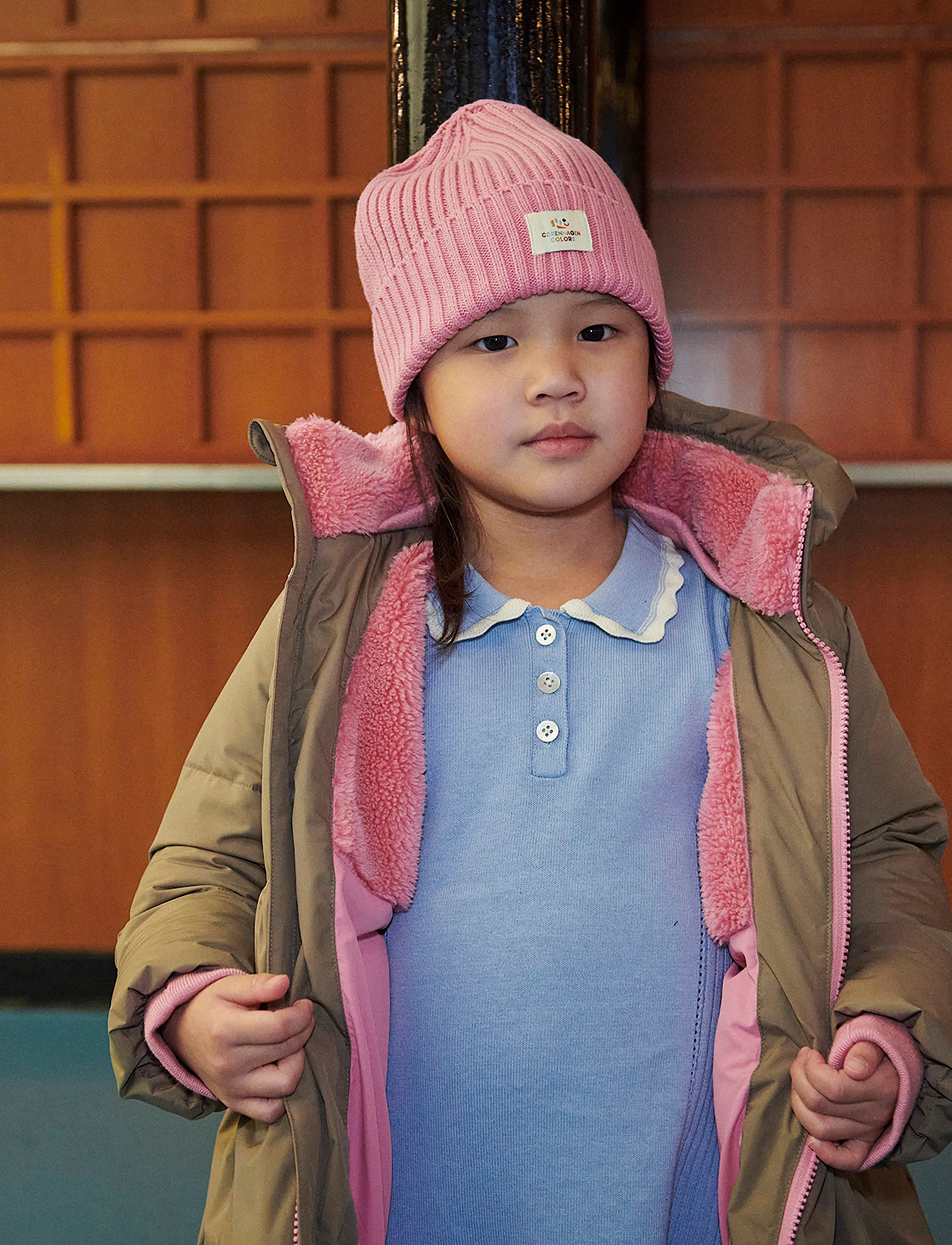 Copenhagen Colors - Puffer Long Frill Jacket w. Teddy Lining - walnut - 4