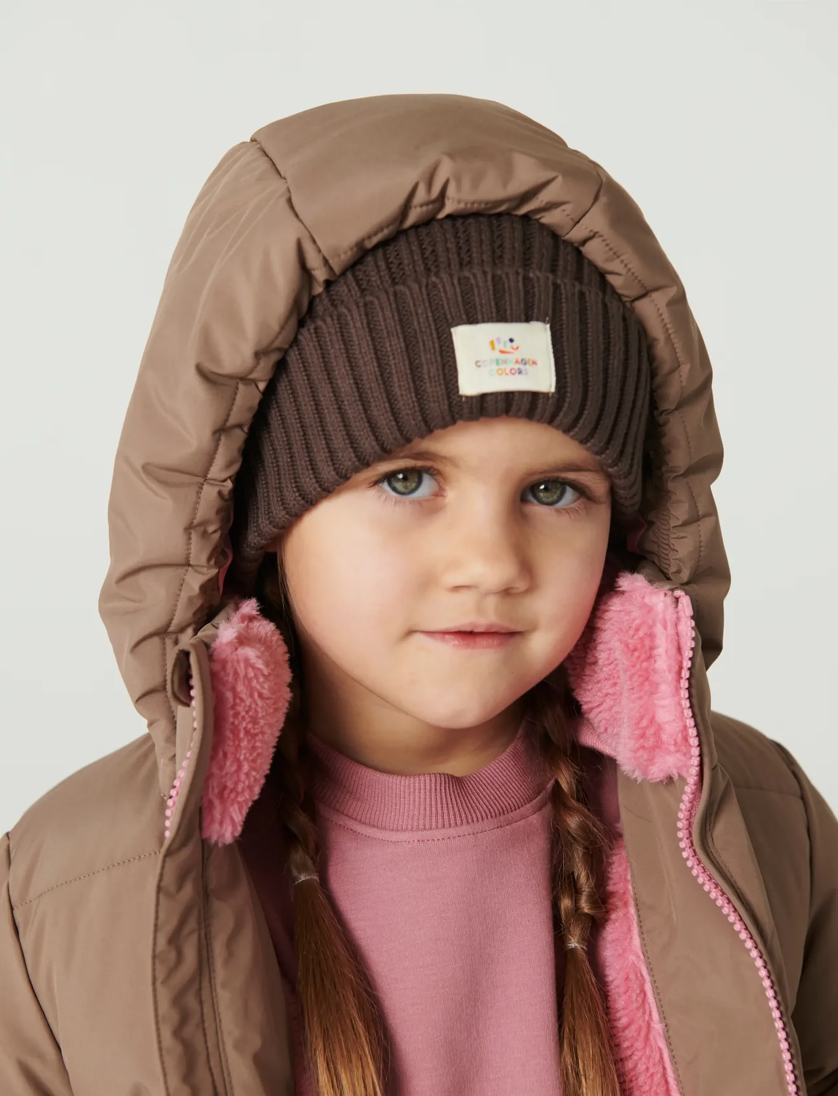 Copenhagen Colors - Puffer Long Frill Jacket w. Teddy Lining - walnut - 5