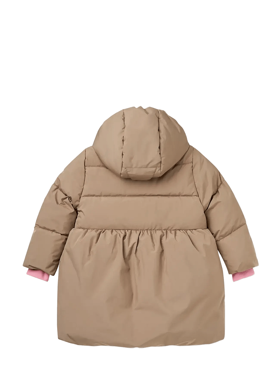 Copenhagen Colors - Puffer Long Frill Jacket w. Teddy Lining - walnut - 2