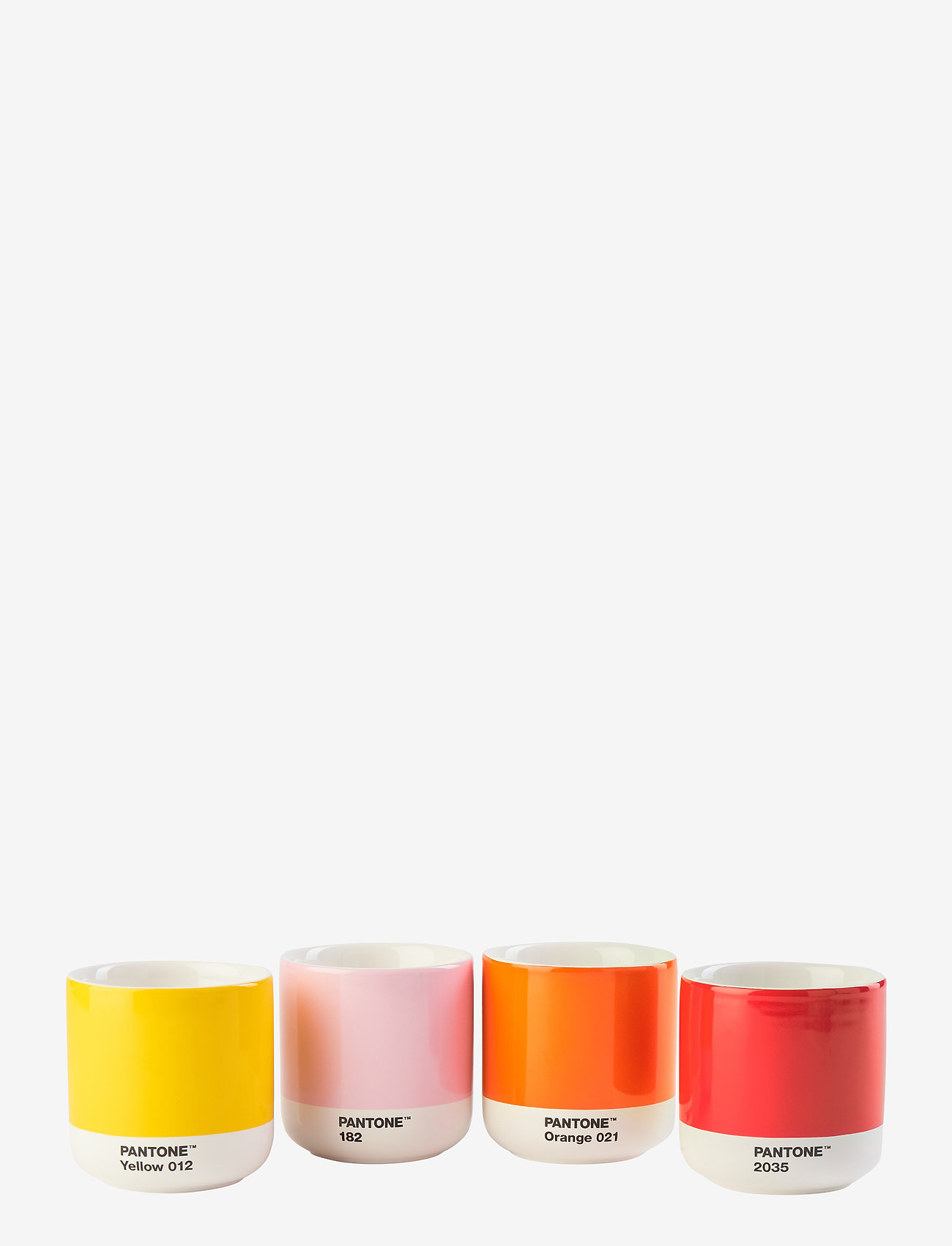 PANTONE - THERMO CUP MIX SET OF 4 IN GIFT BOX - kafijas krūzes - yellow - red - orange - light pink - 0