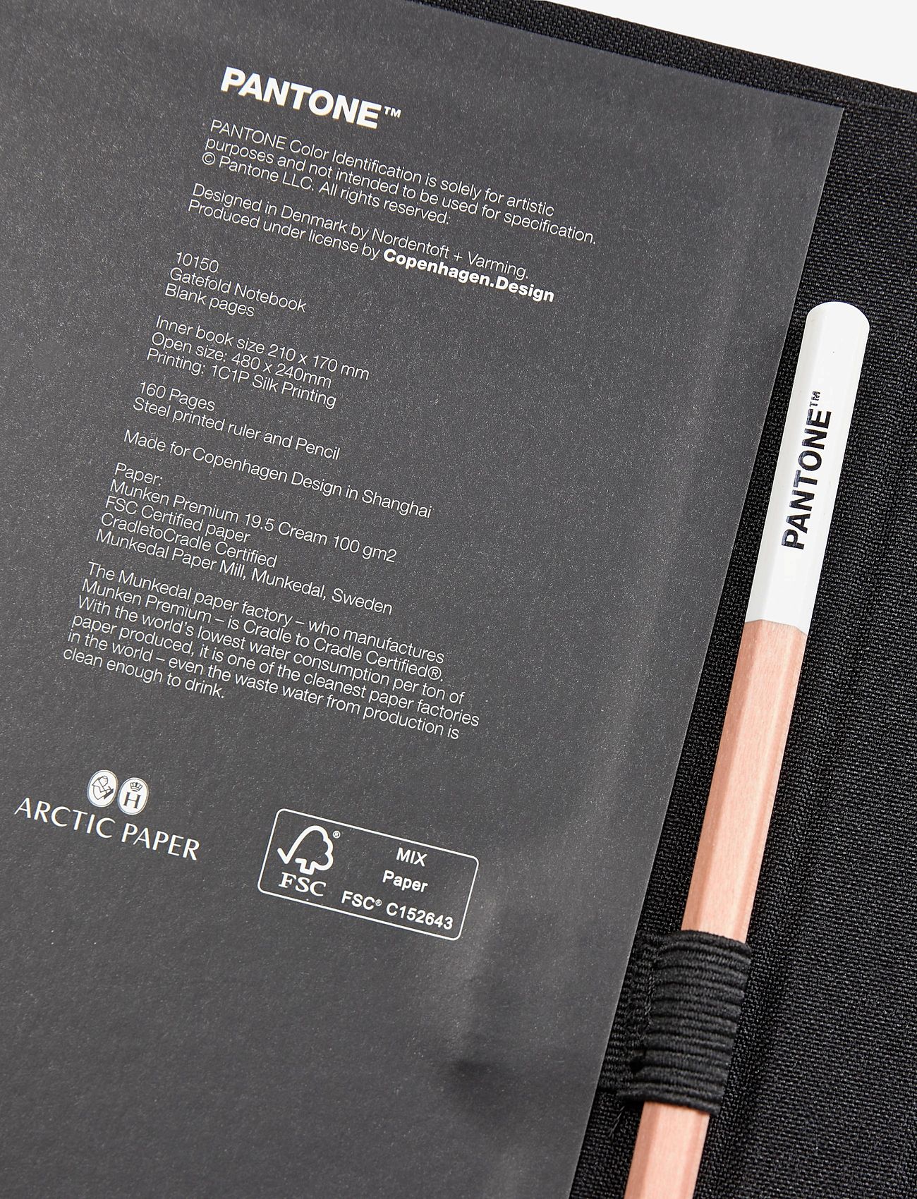 PANTONE - PANTONE NEW NOTEBOOK WITH PENCIL. / LINED - shop by price - black 19-4007 - 2