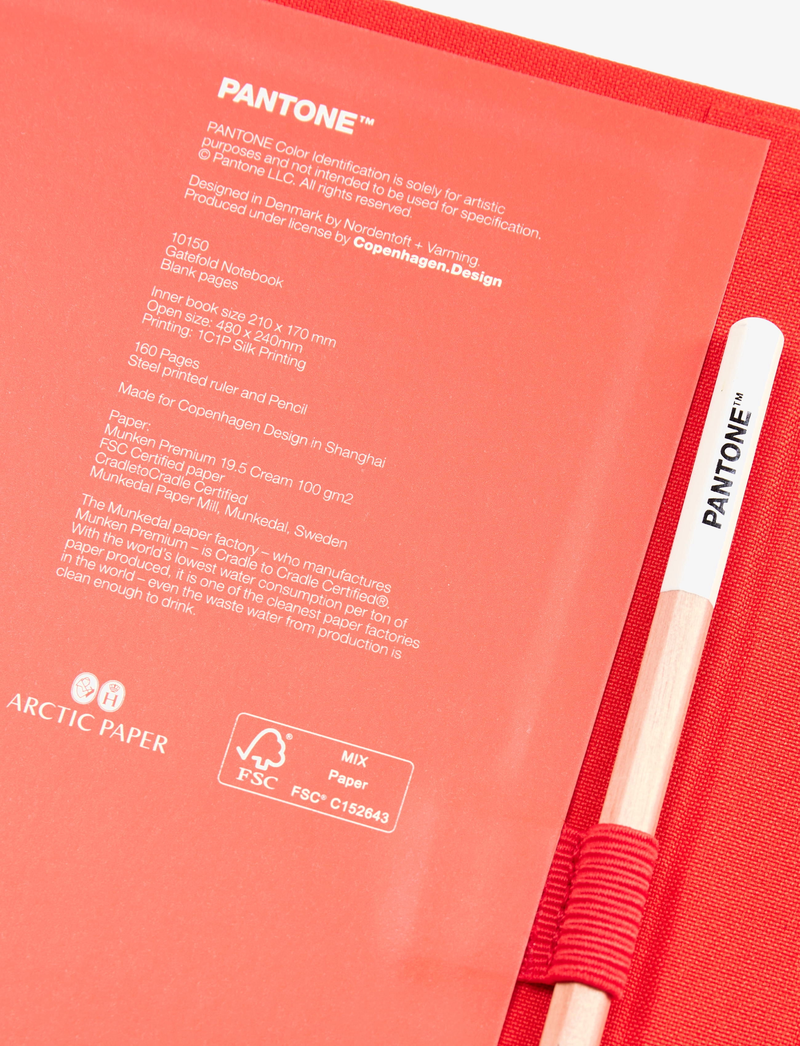 PANTONE - PANTONE NEW NOTEBOOK WITH PENCIL. / LINED - kalendere & notatbøker - orange 17-1463 - 1