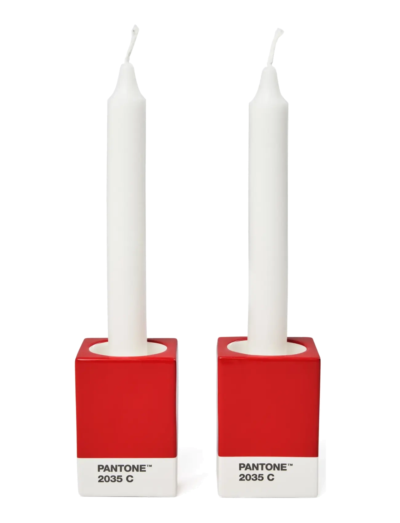 PANTONE Pantone Candlestick Set Of 2 Rot - One Size - Unisex