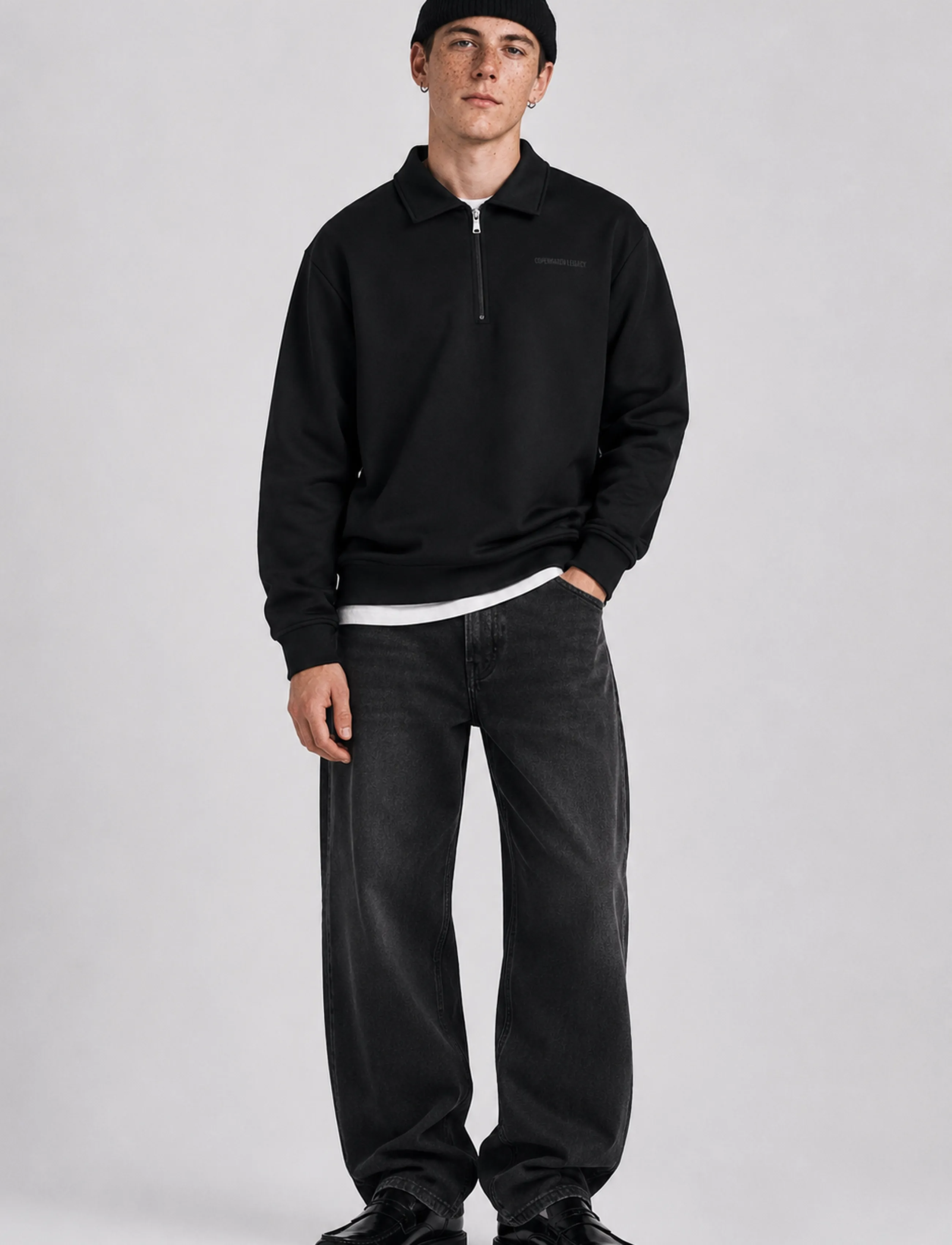 Copenhagen Legacy - HALF ZIP SWEAT - autumn savings - black - 0