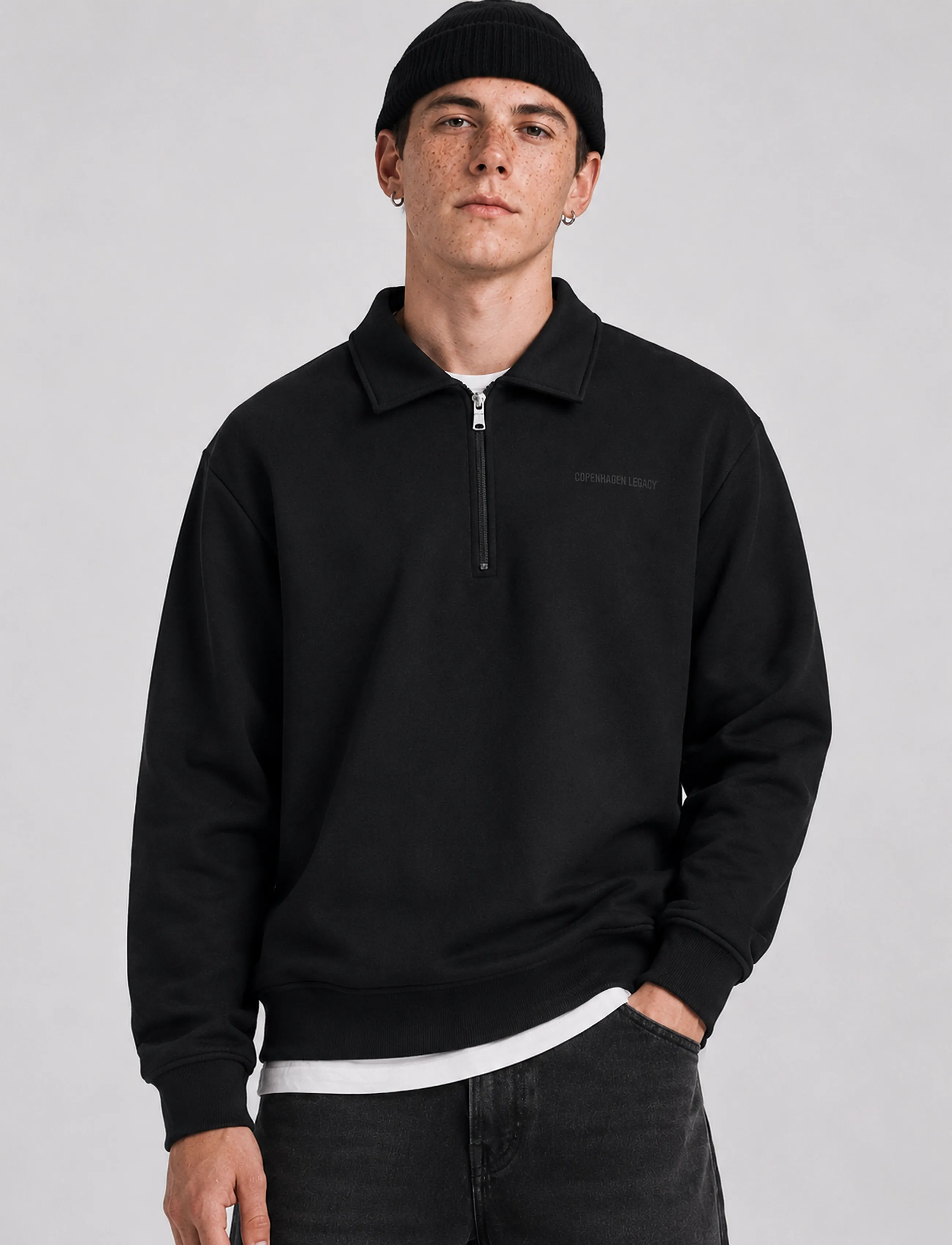 Copenhagen Legacy - HALF ZIP SWEAT - autumn savings - black - 3