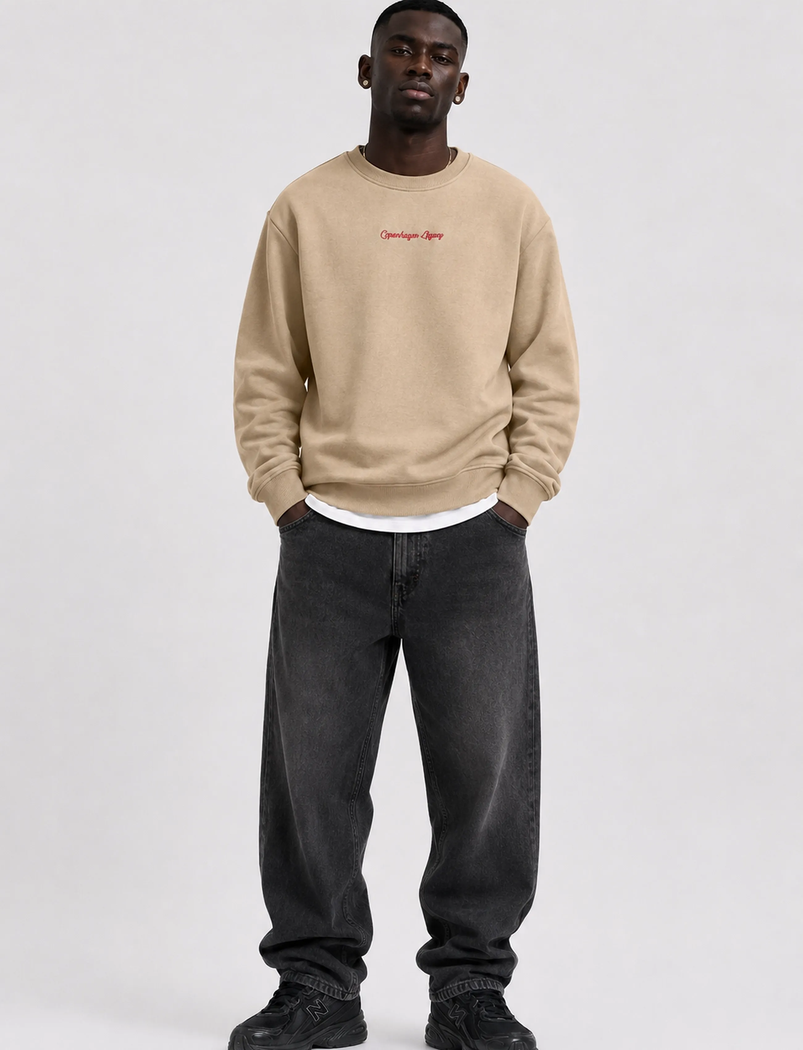 Copenhagen Legacy - SWEATSHIRTS CREWNECK WASHED - sügisene kokkuhoid - khaki - 0