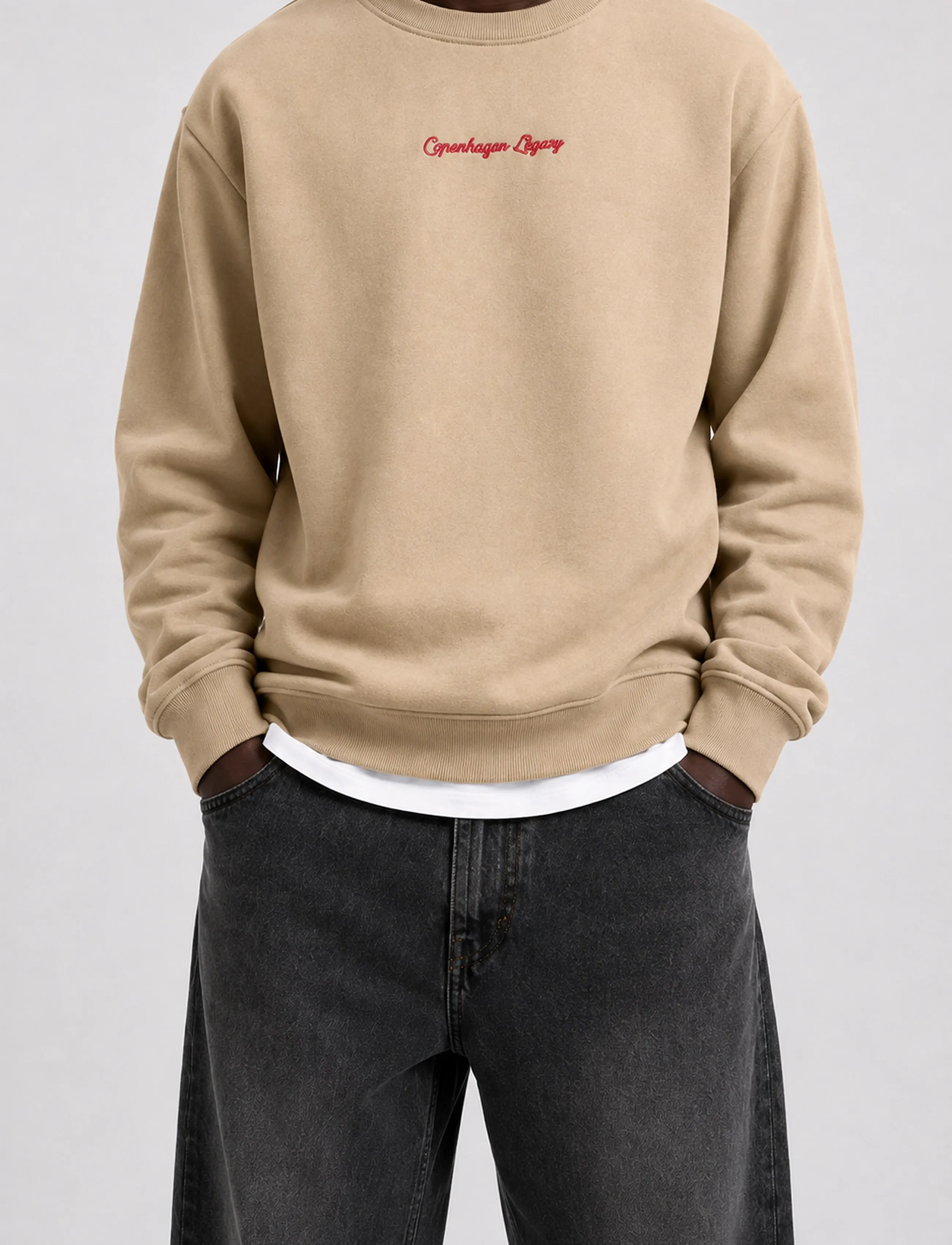 Copenhagen Legacy - SWEATSHIRTS CREWNECK WASHED - sügisene kokkuhoid - khaki - 4