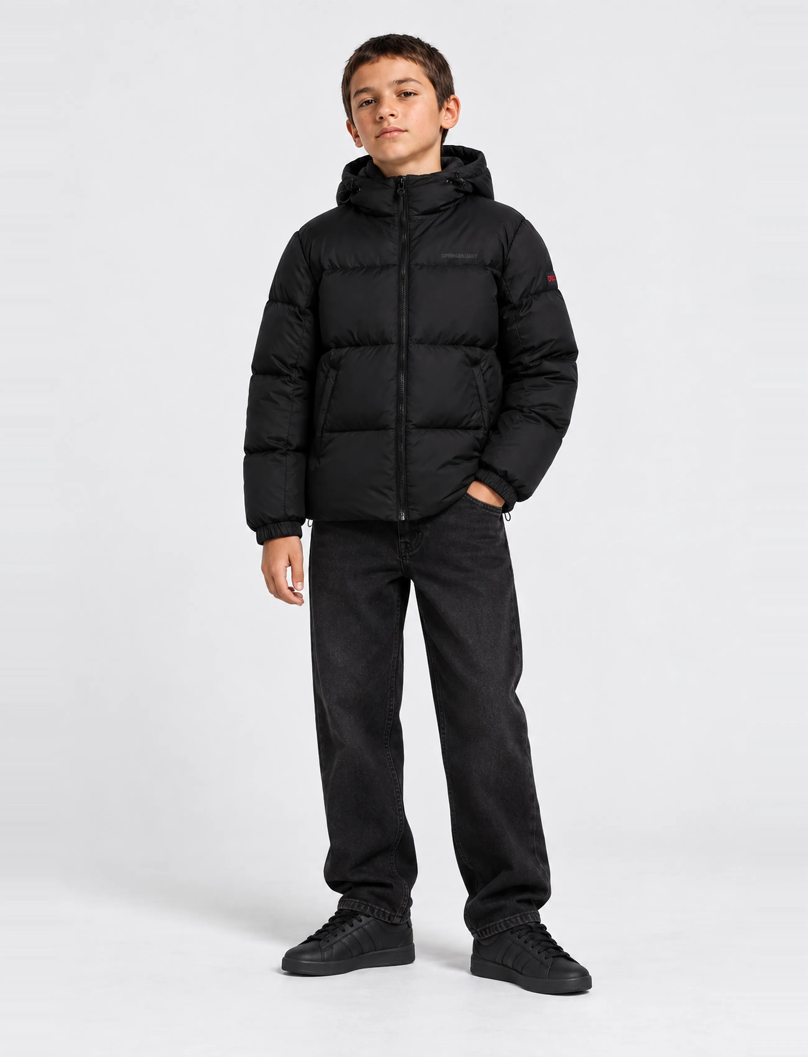 Copenhagen Legacy - KIDS PUFF HOODED JACKET - herbstersparnisse - black - 0