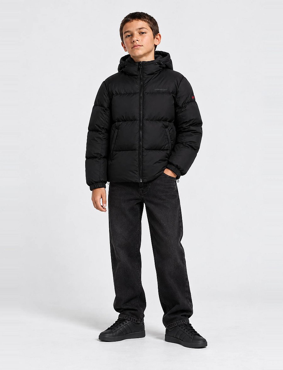 Copenhagen Legacy - KIDS PUFF HOODED JACKET - rudens atlaides - black - 0