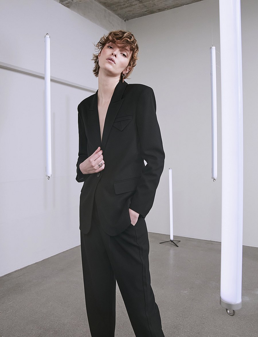 Copenhagen Muse - CMTAILOR-PA - hosen mit geradem bein - black solid - 0