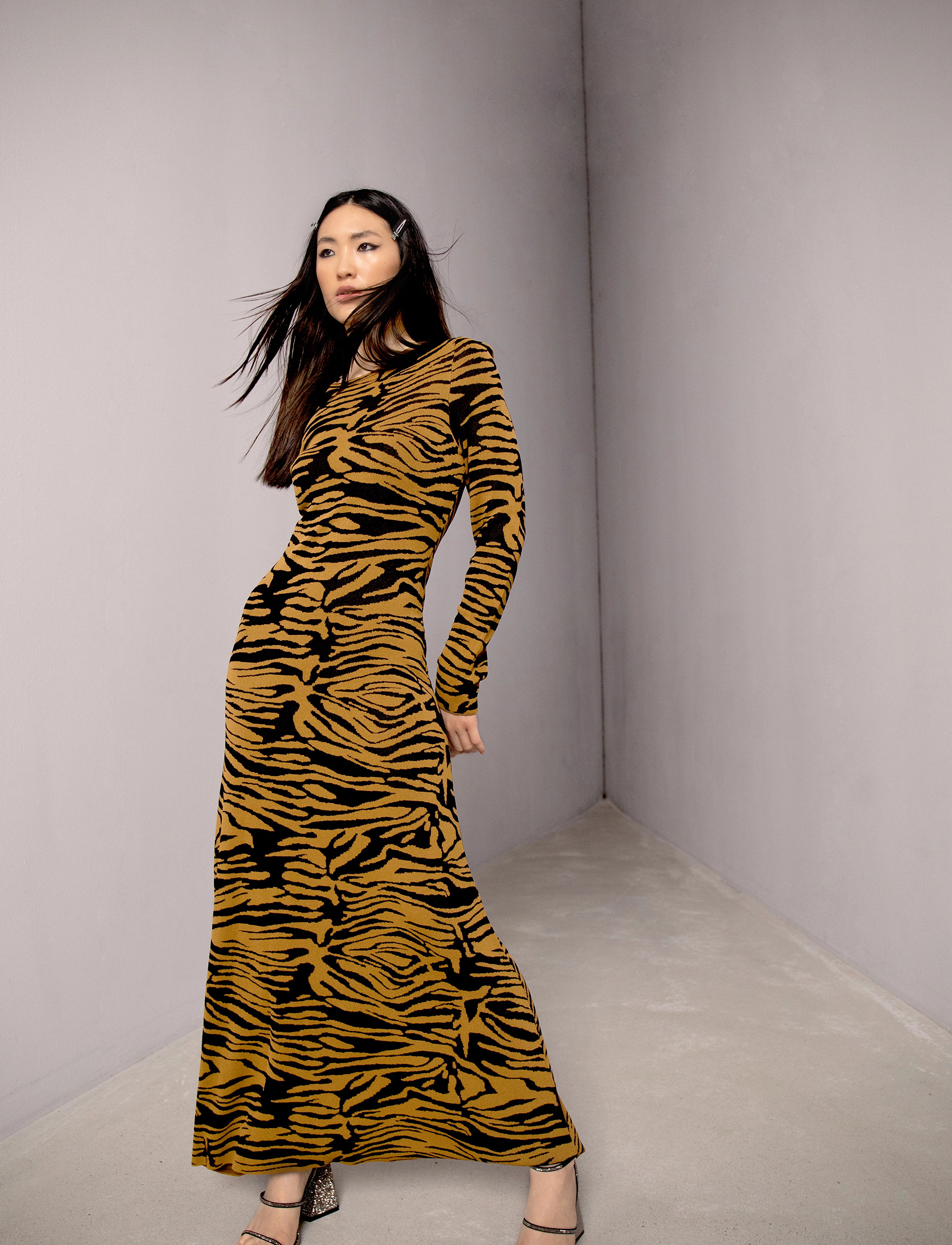 Copenhagen Muse - CMWILD-DRESS - bronze brown w. black - 2