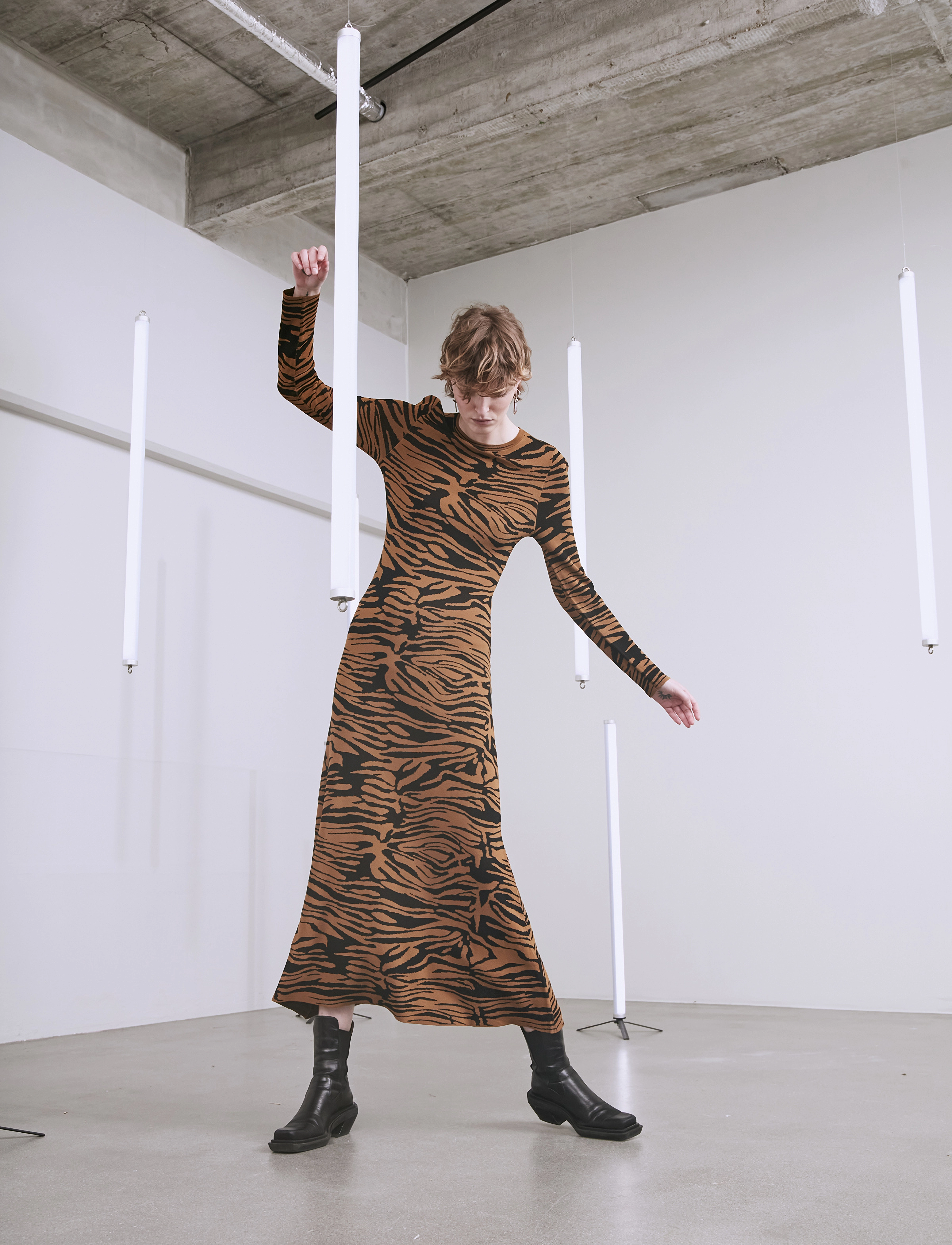 Copenhagen Muse - CMWILD-DRESS - bronze brown w. black - 3
