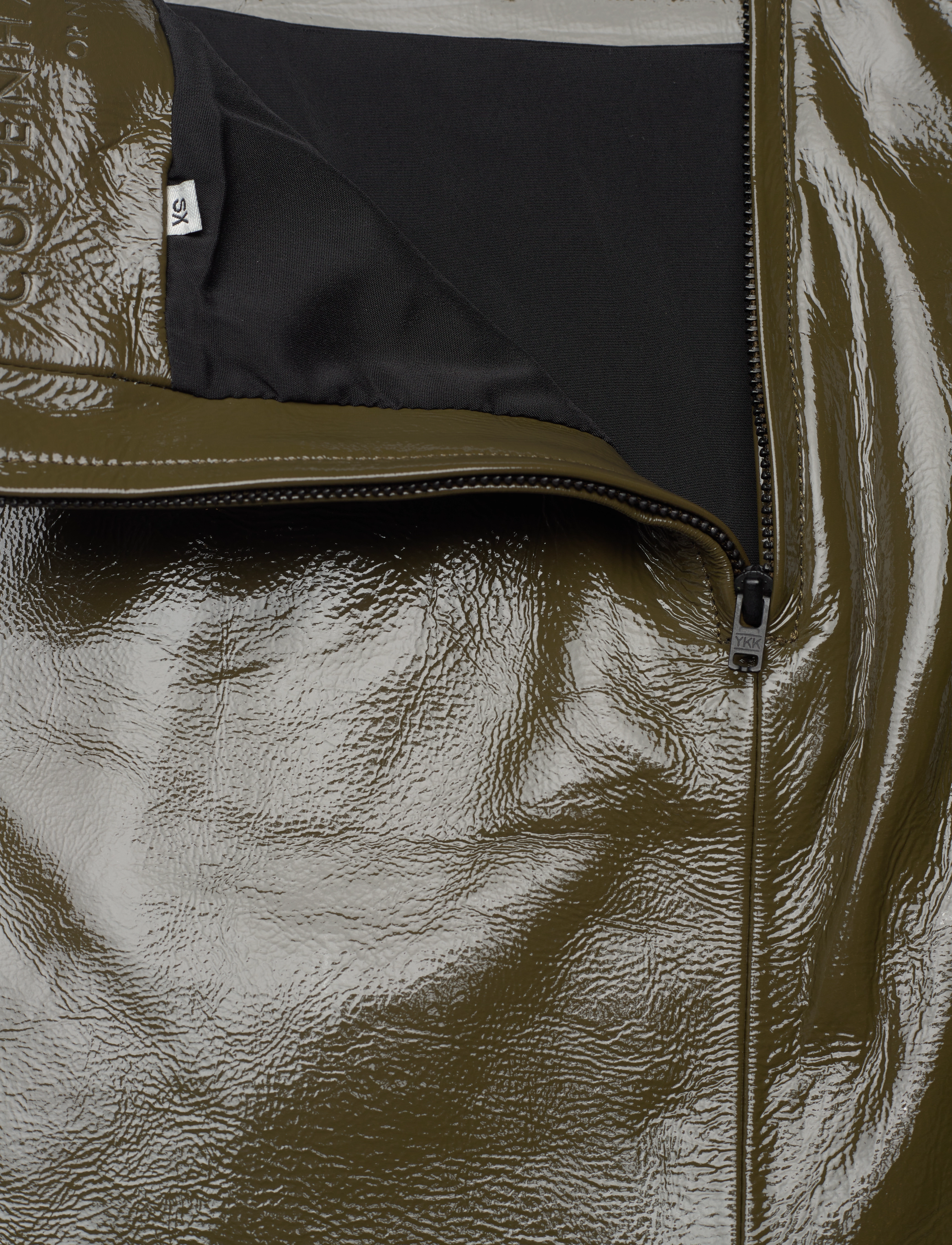 Copenhagen Muse - CMLEATHERLACK-SKIRT - military olive - 3