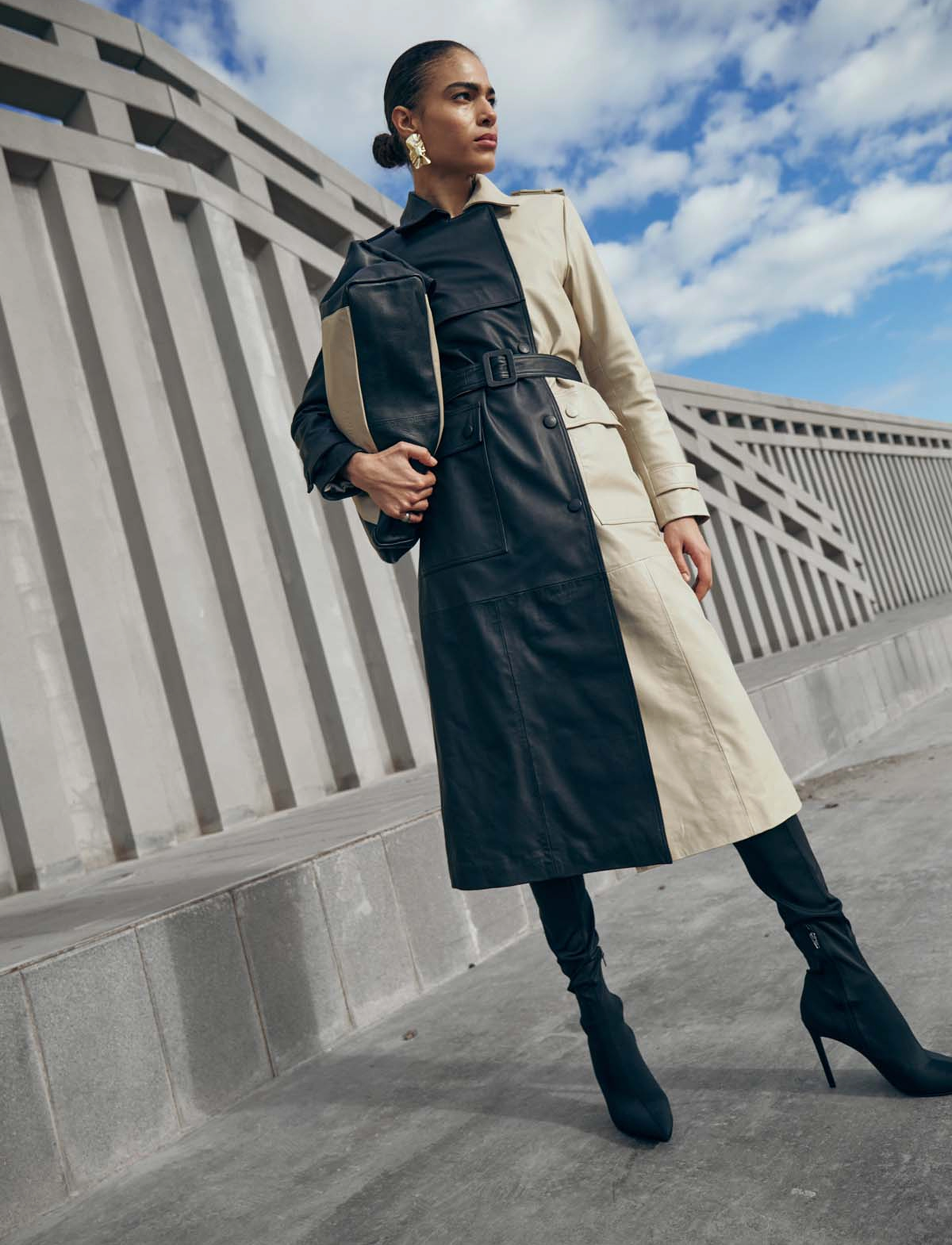 Copenhagen Muse - CMROYAL-TRENCHCOAT - peyote w. black - 3