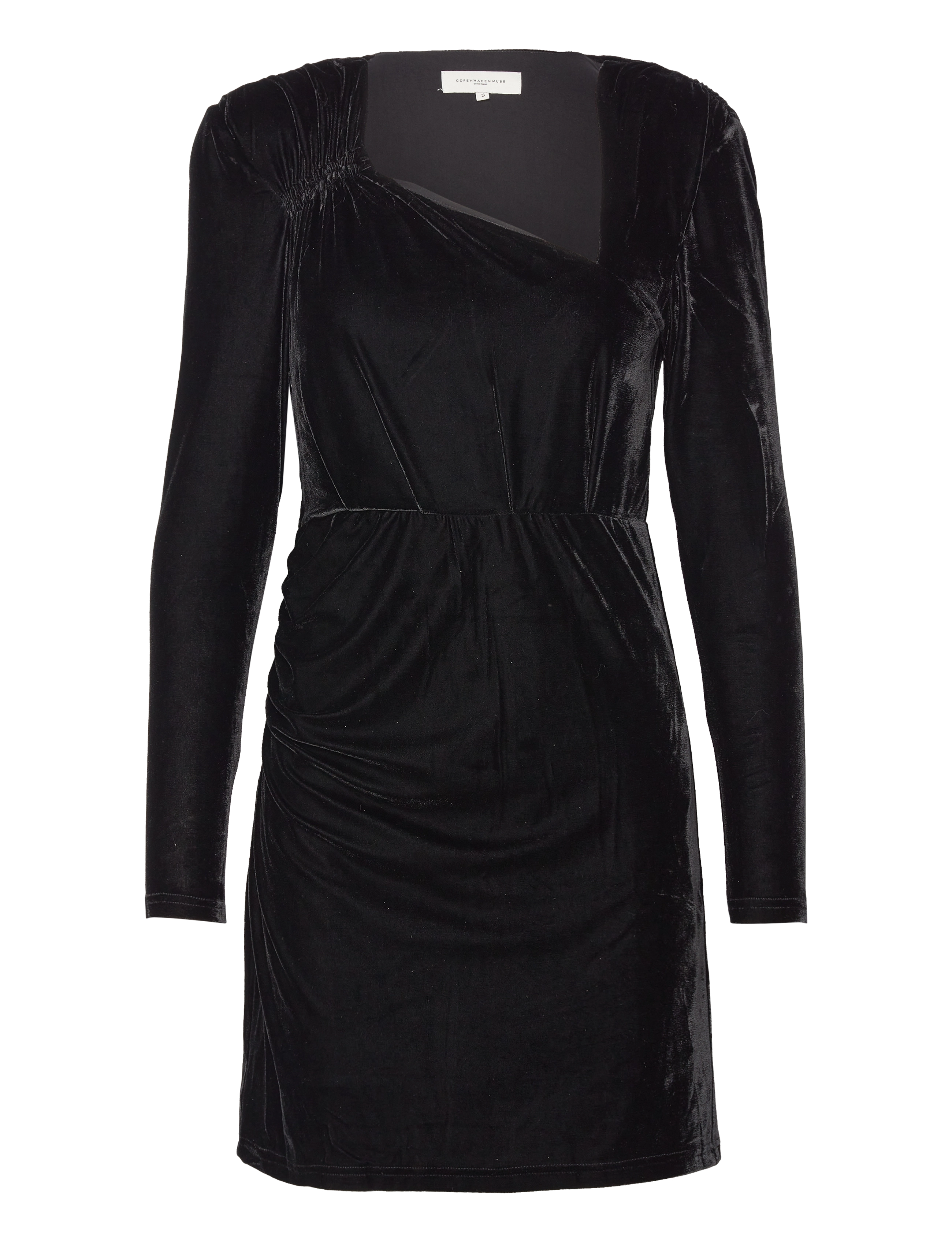 CMVELVET-SHORT-DRESS - BLACK