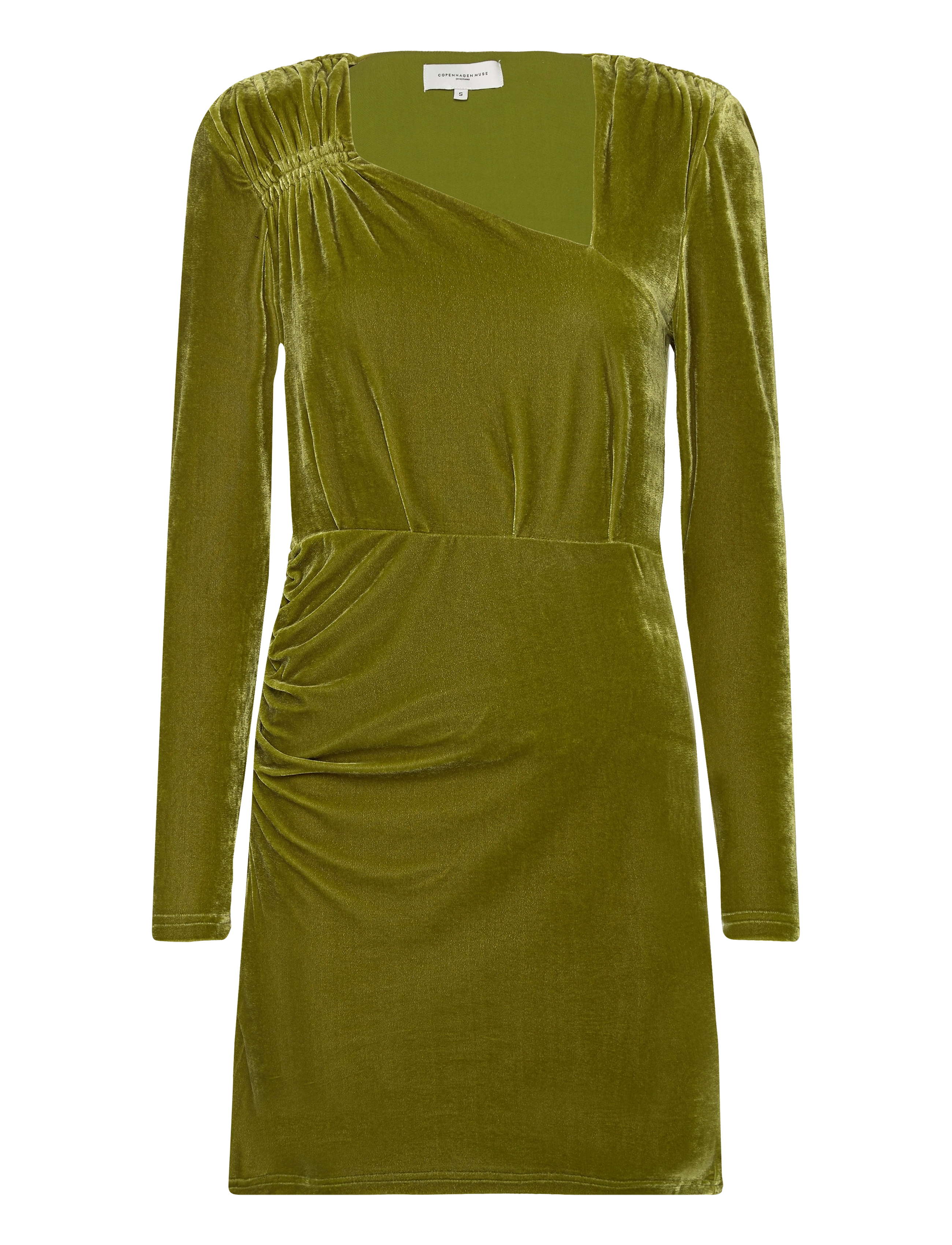 CMVELVET-SHORT-DRESS - TWIST OF LIME