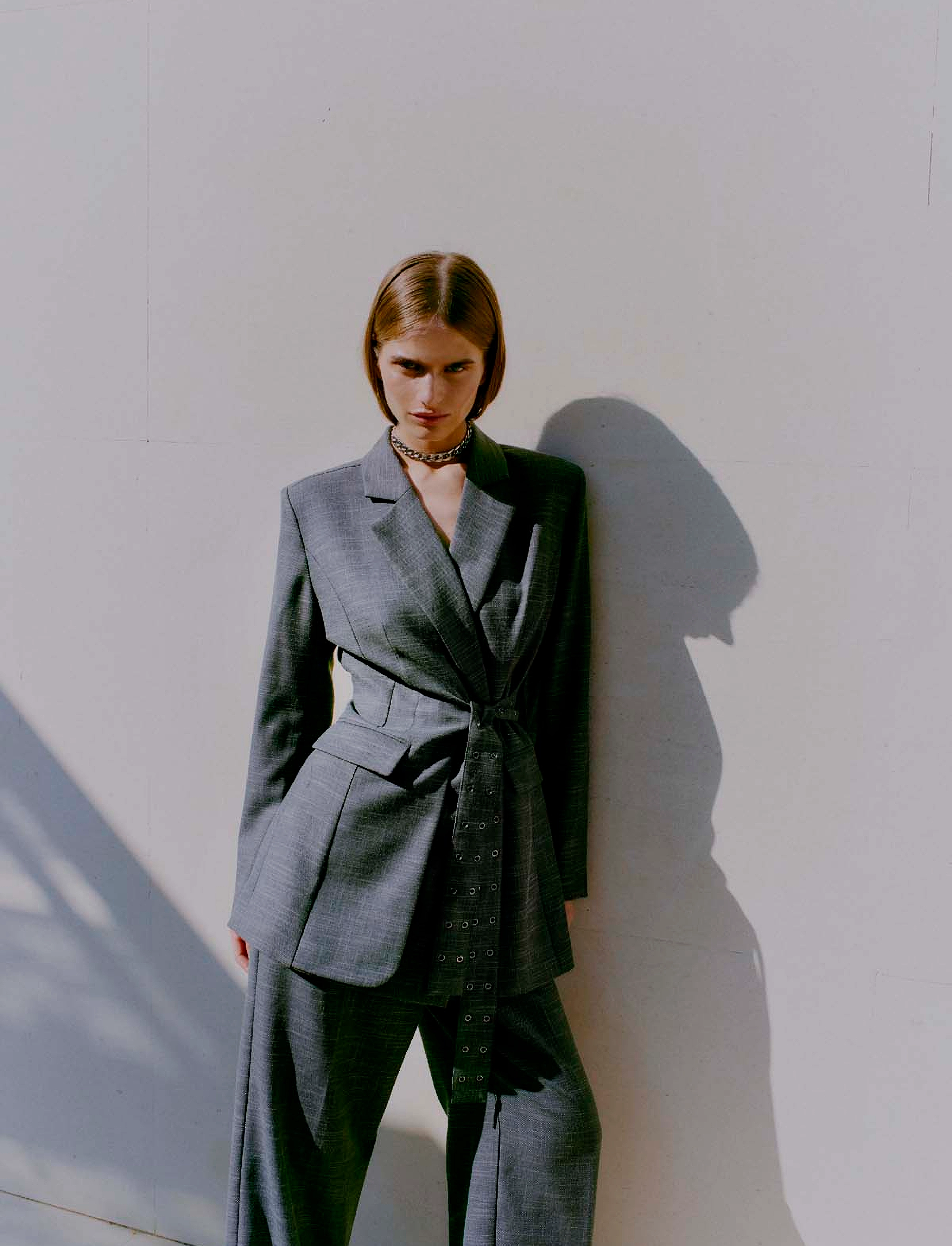 Copenhagen Muse - CMTONNIE-BLAZER - dark grey melange w. off-white - 2